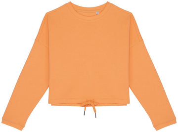 Ecologische cropped damessweater met ronde hals