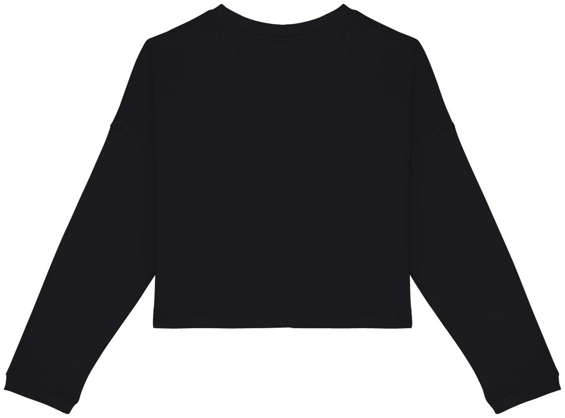 Ecologische cropped damessweater met ronde hals