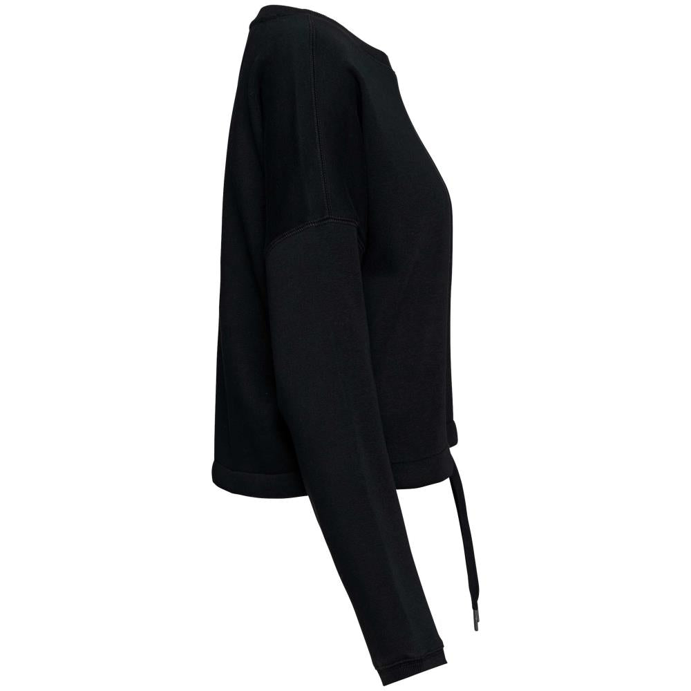 Ecologische cropped damessweater met ronde hals