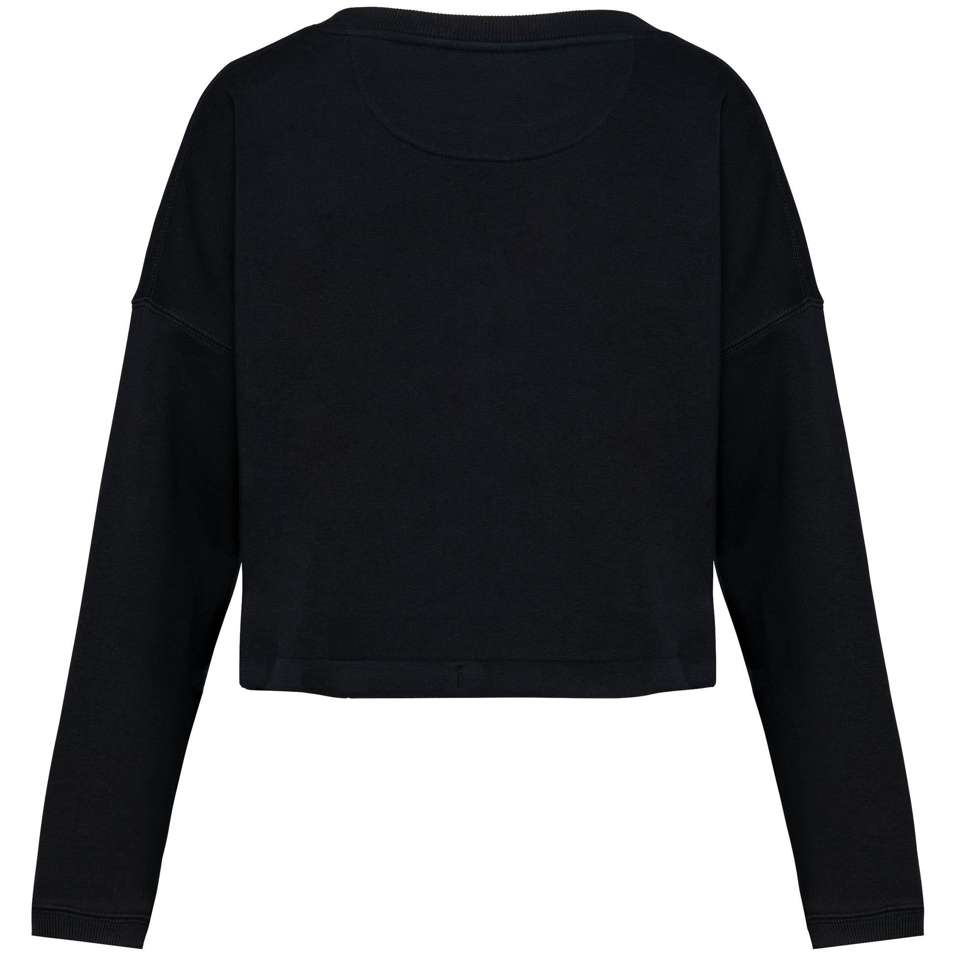 Ecologische cropped damessweater met ronde hals