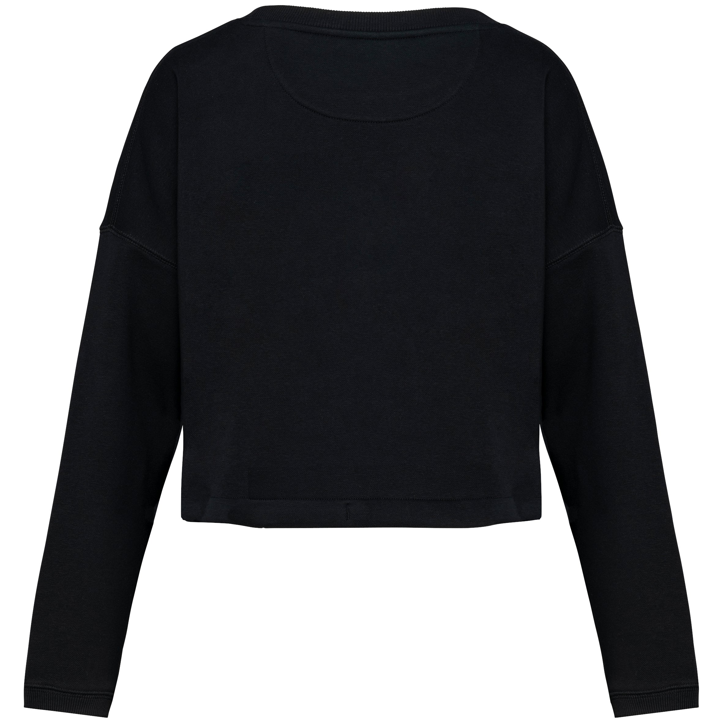Ecologische cropped damessweater met ronde hals