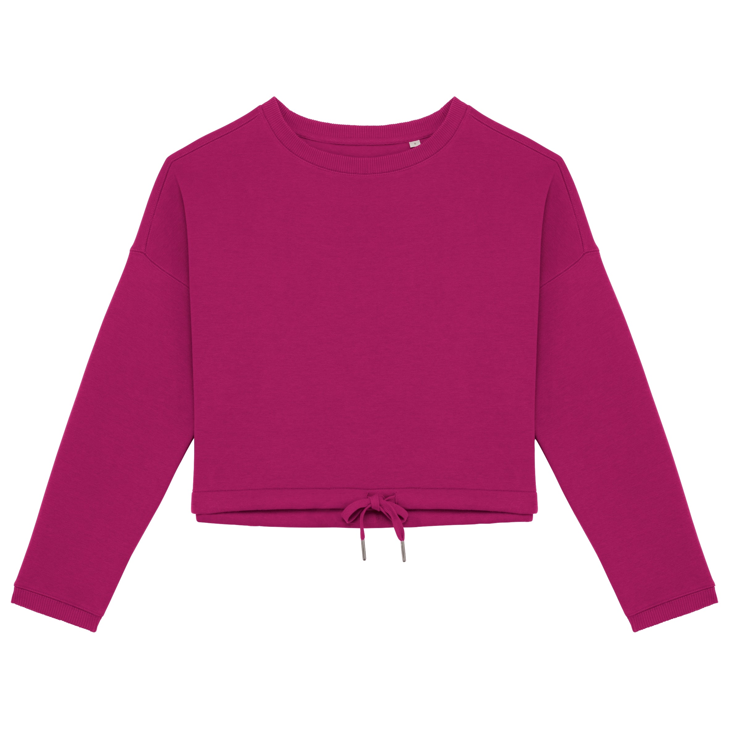Ecologische cropped damessweater met ronde hals