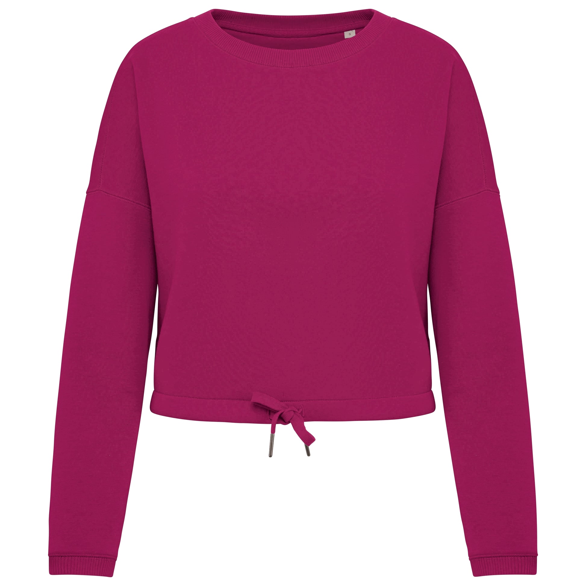 Ecologische cropped damessweater met ronde hals