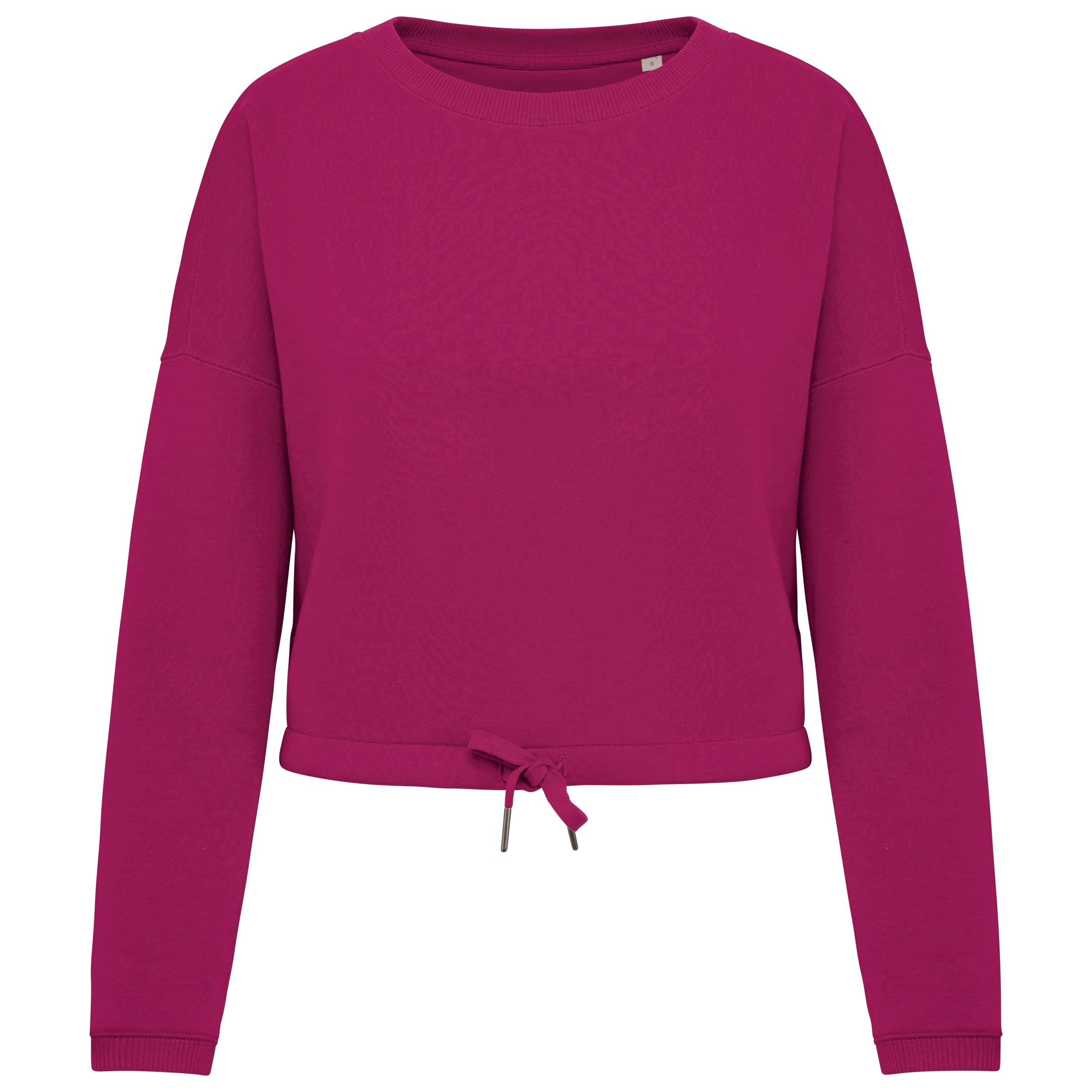 Ecologische cropped damessweater met ronde hals