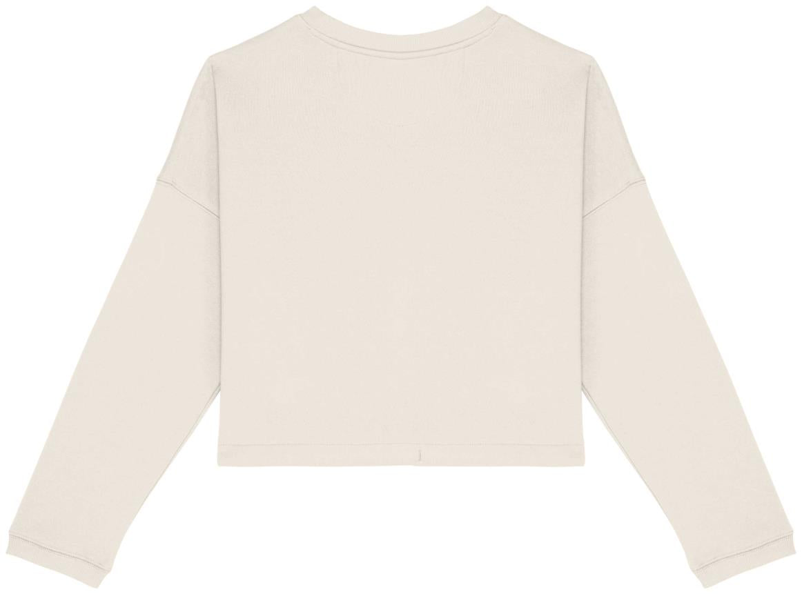 Ecologische cropped damessweater met ronde hals