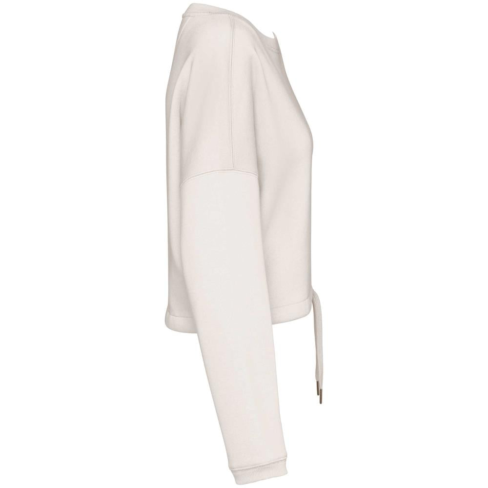 Ecologische cropped damessweater met ronde hals
