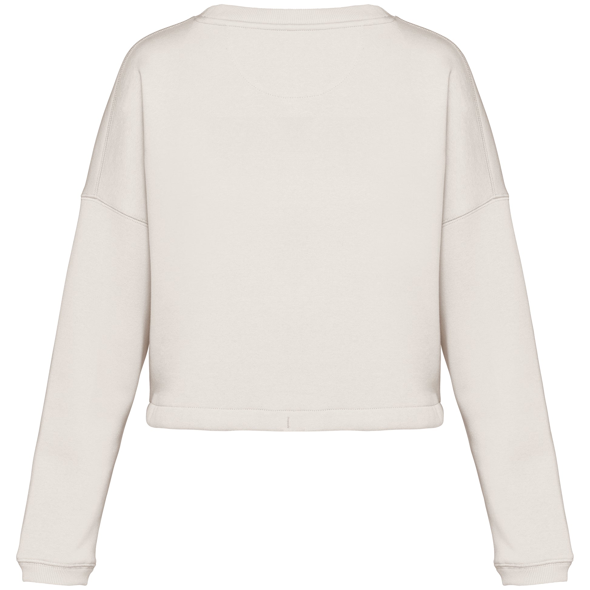 Ecologische cropped damessweater met ronde hals