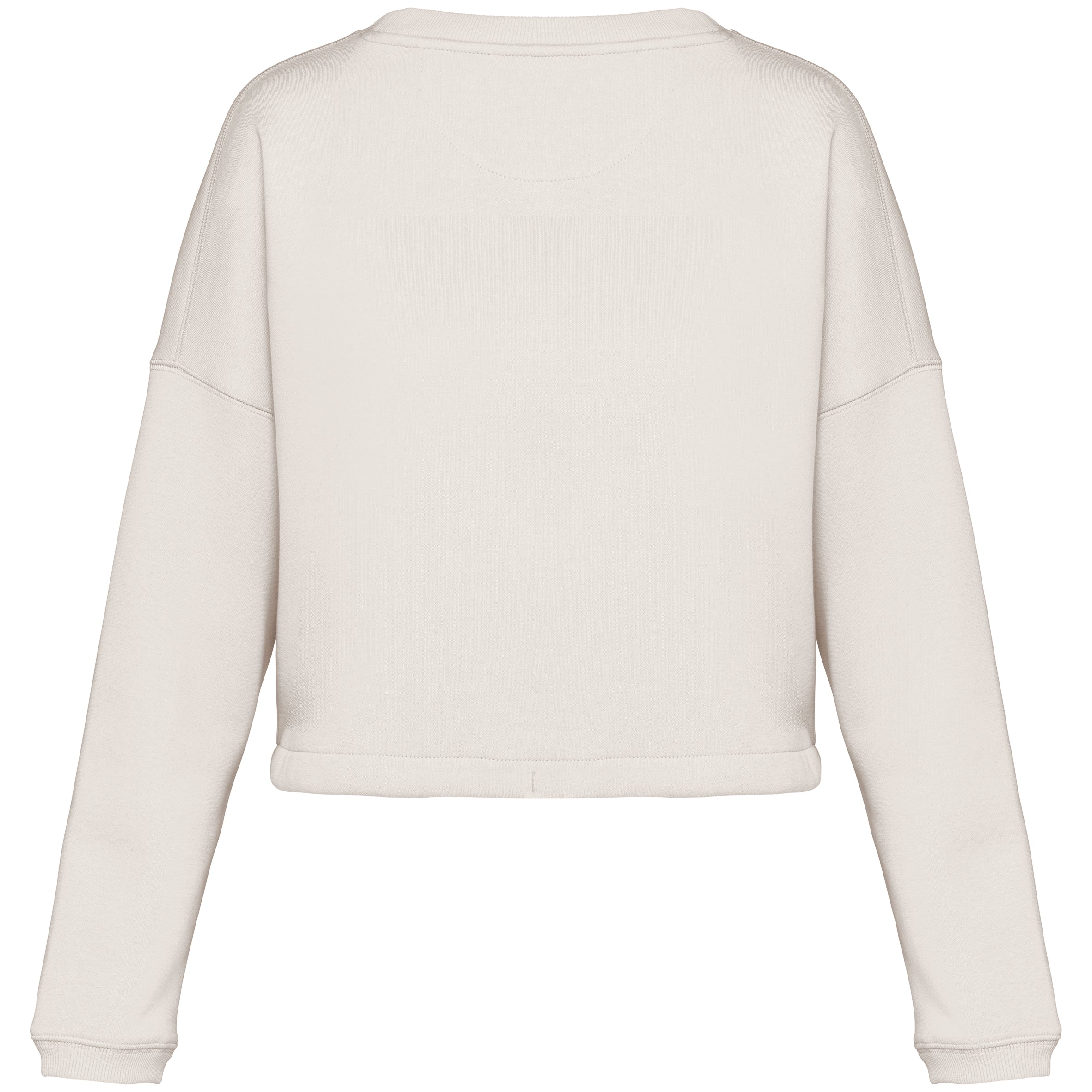 Ecologische cropped damessweater met ronde hals