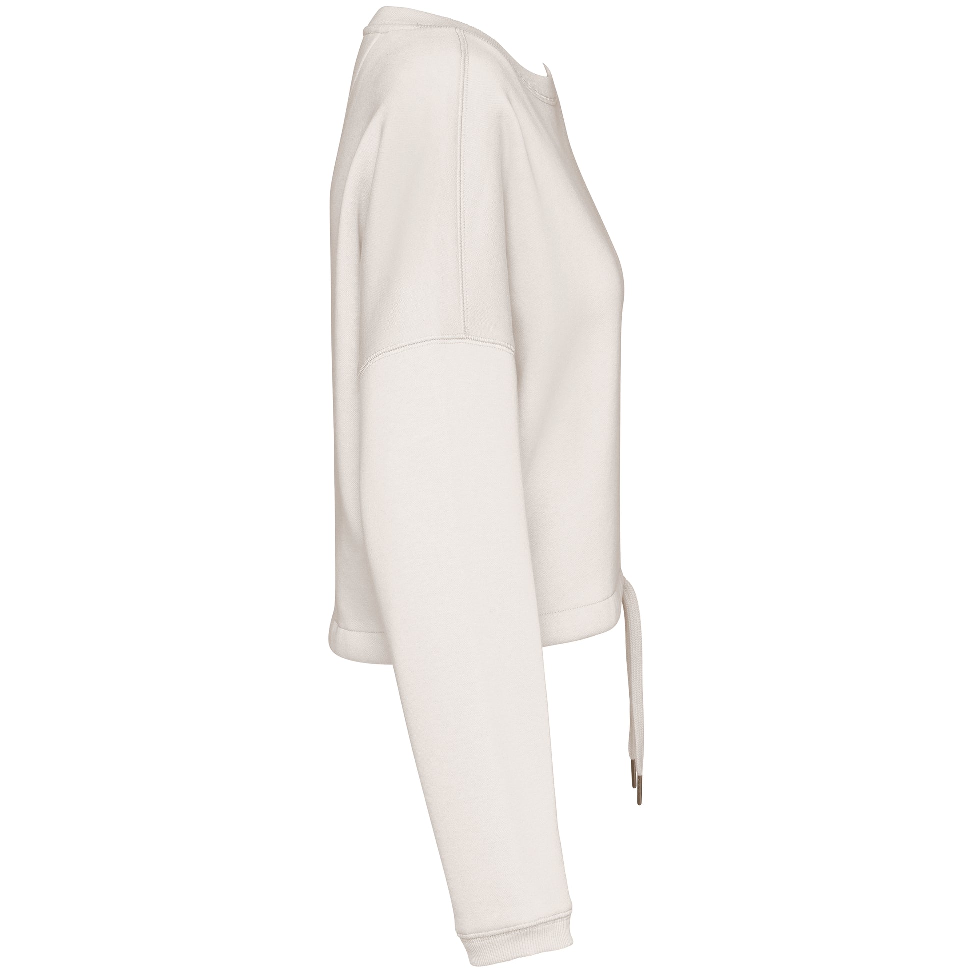Ecologische cropped damessweater met ronde hals
