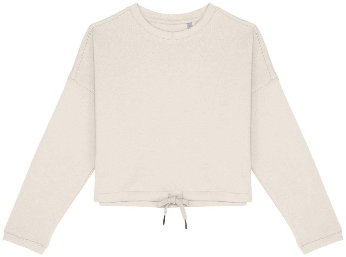 Ecologische cropped damessweater met ronde hals
