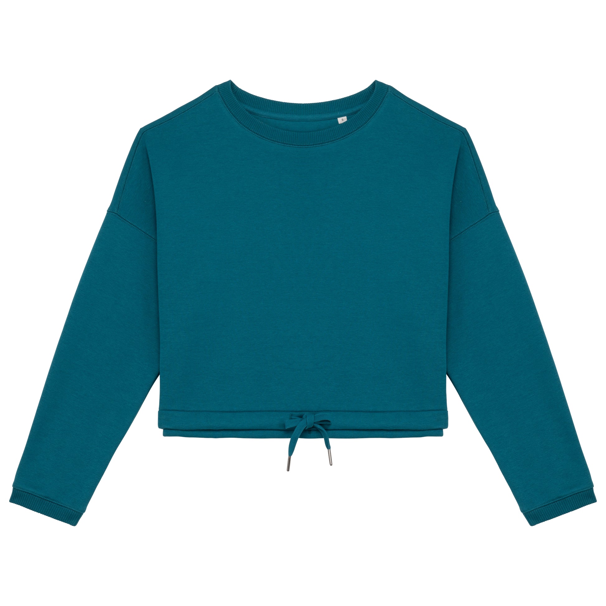 Ecologische cropped damessweater met ronde hals