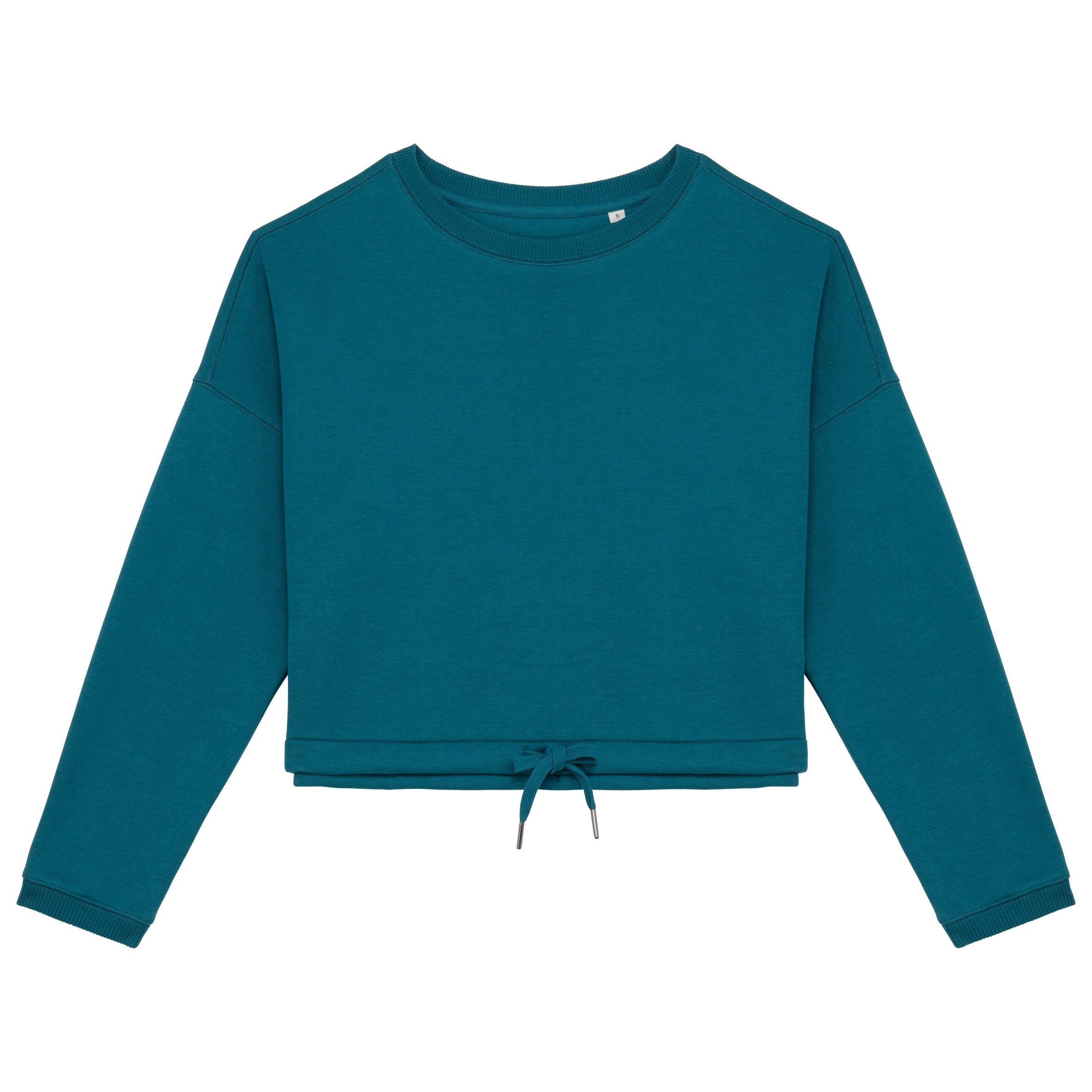 Ecologische cropped damessweater met ronde hals