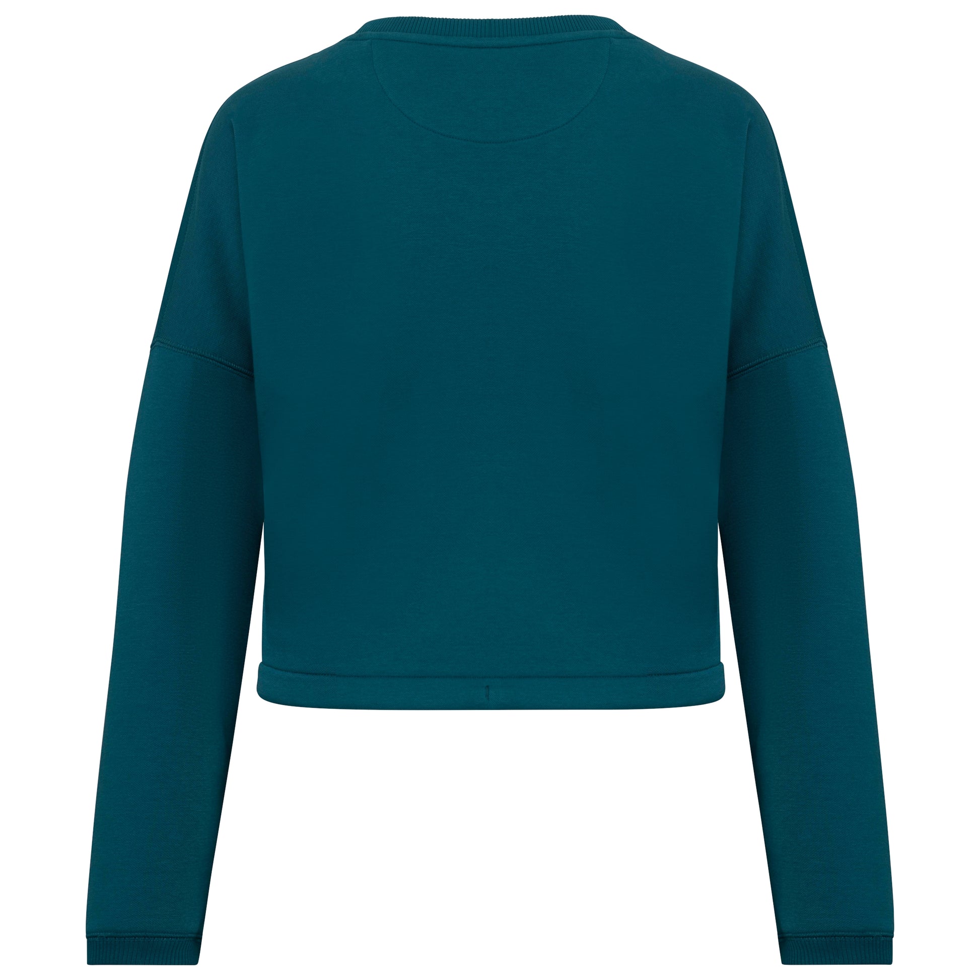 Ecologische cropped damessweater met ronde hals