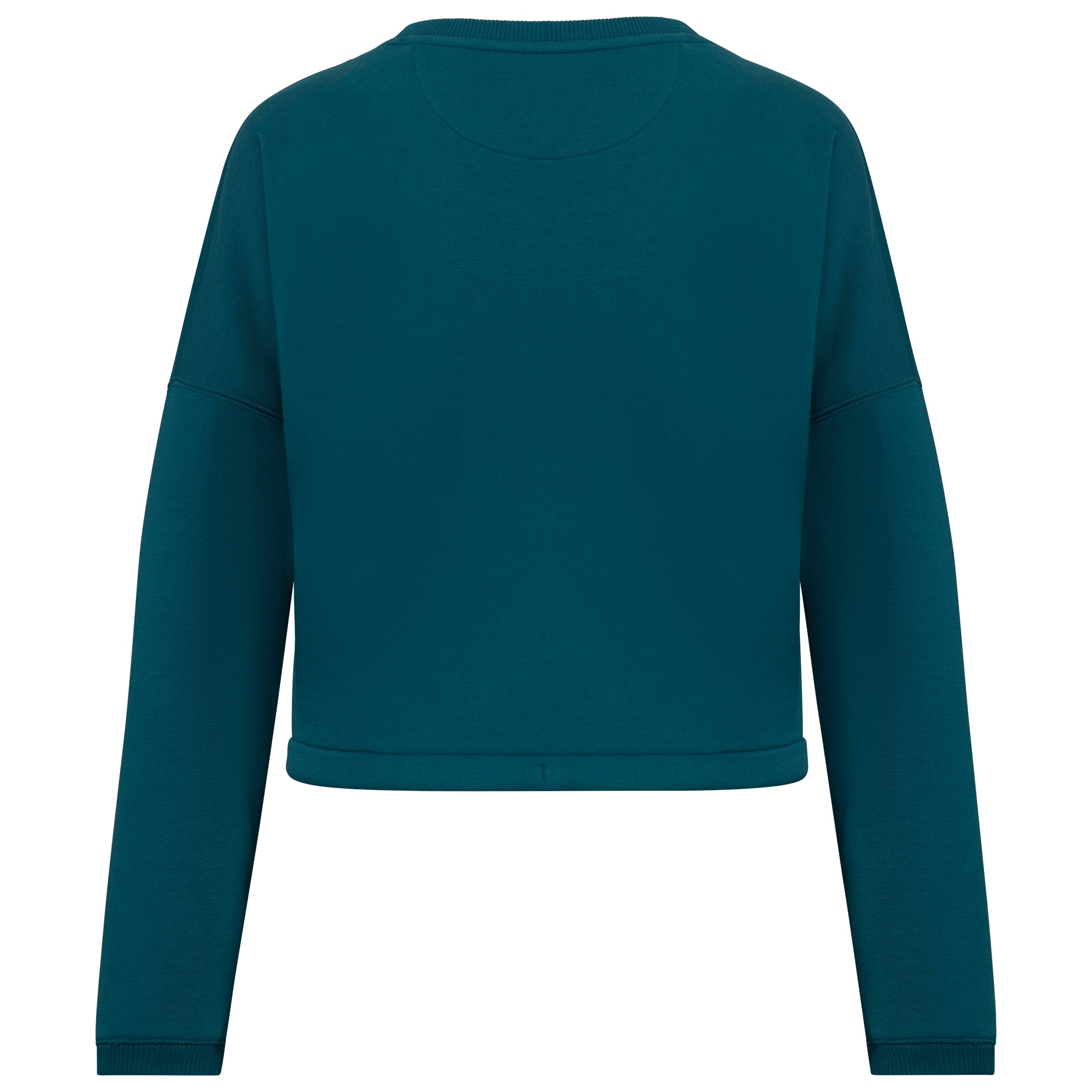 Ecologische cropped damessweater met ronde hals