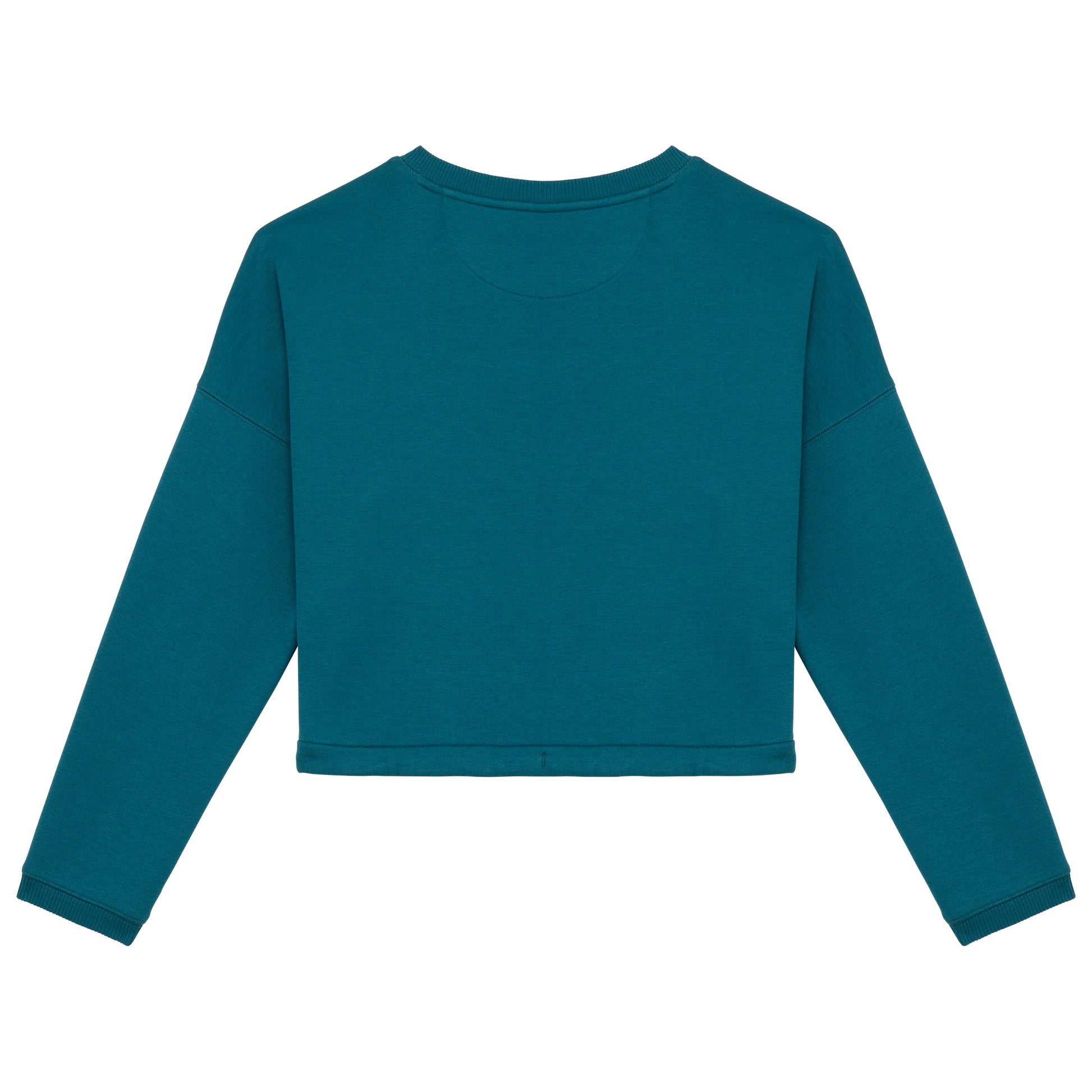 Ecologische cropped damessweater met ronde hals