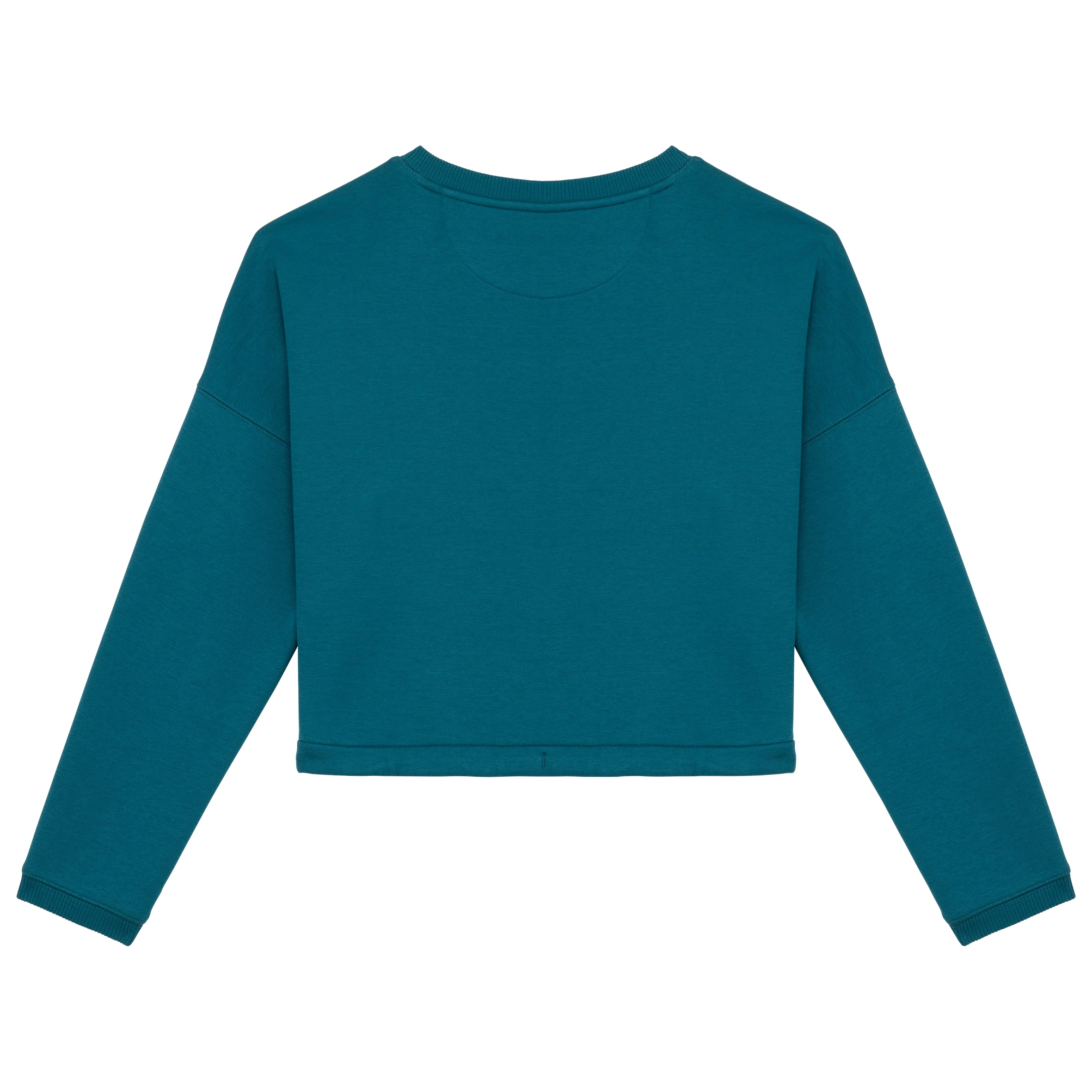 Ecologische cropped damessweater met ronde hals