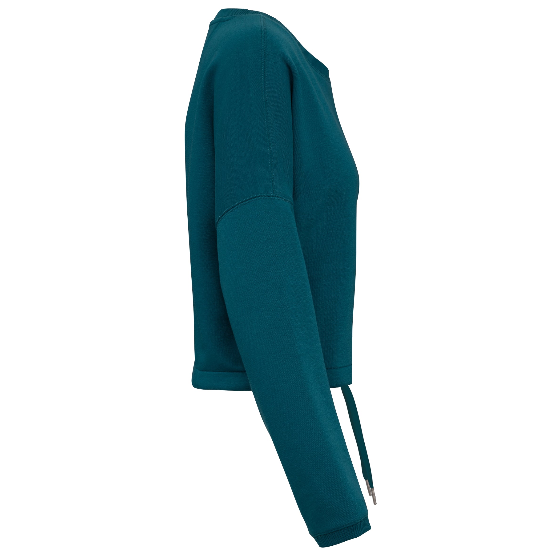 Ecologische cropped damessweater met ronde hals