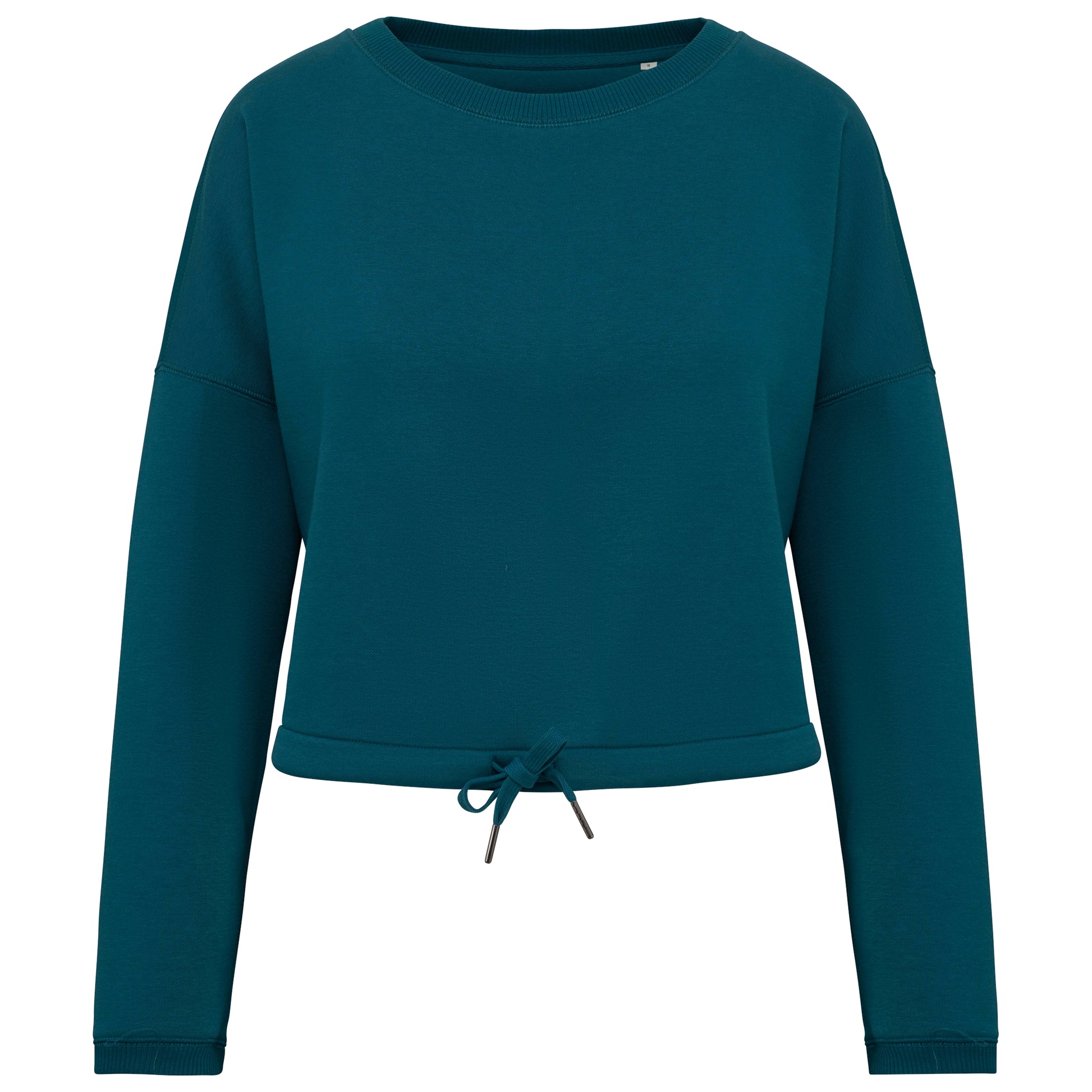 Ecologische cropped damessweater met ronde hals