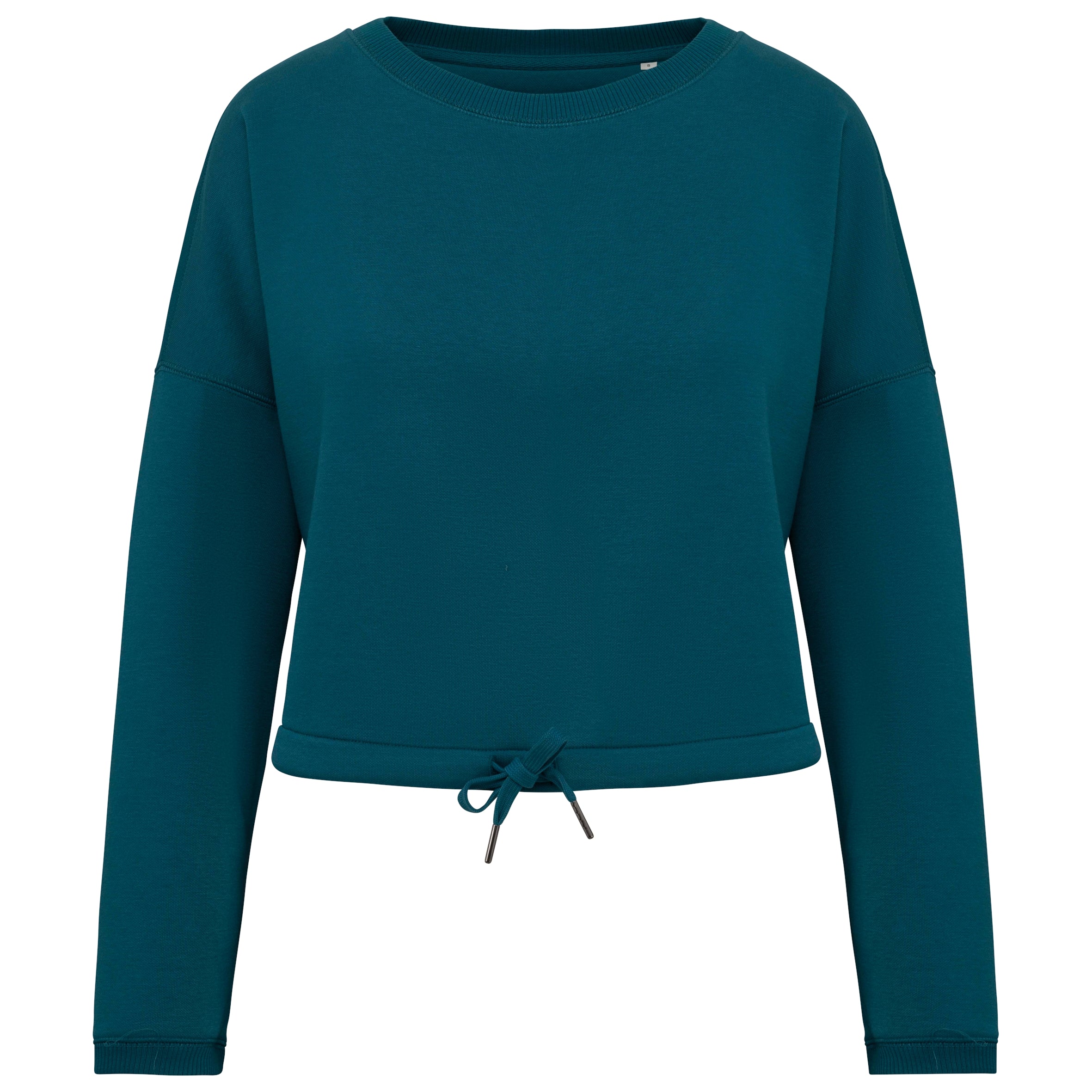 Ecologische cropped damessweater met ronde hals