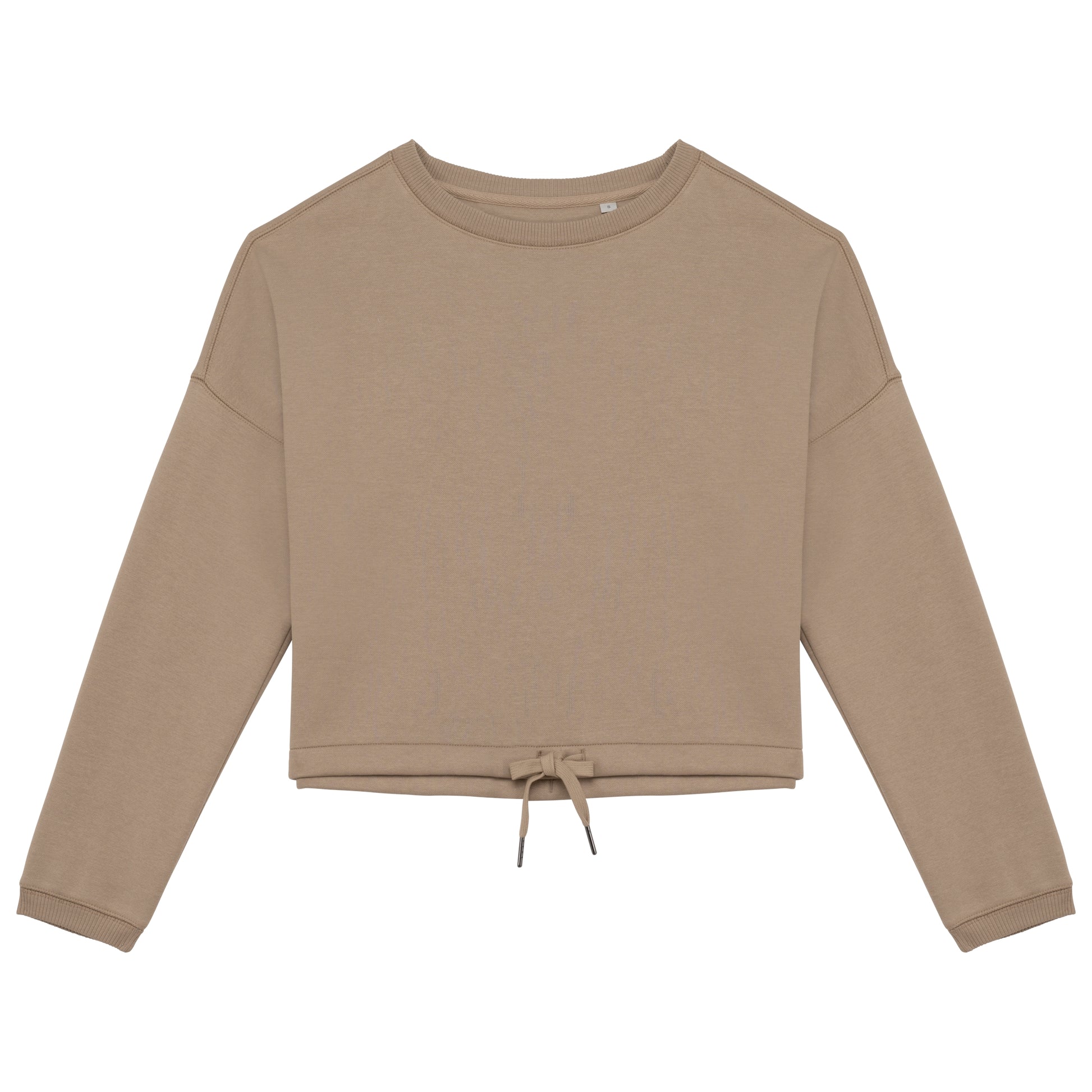 Ecologische cropped damessweater met ronde hals