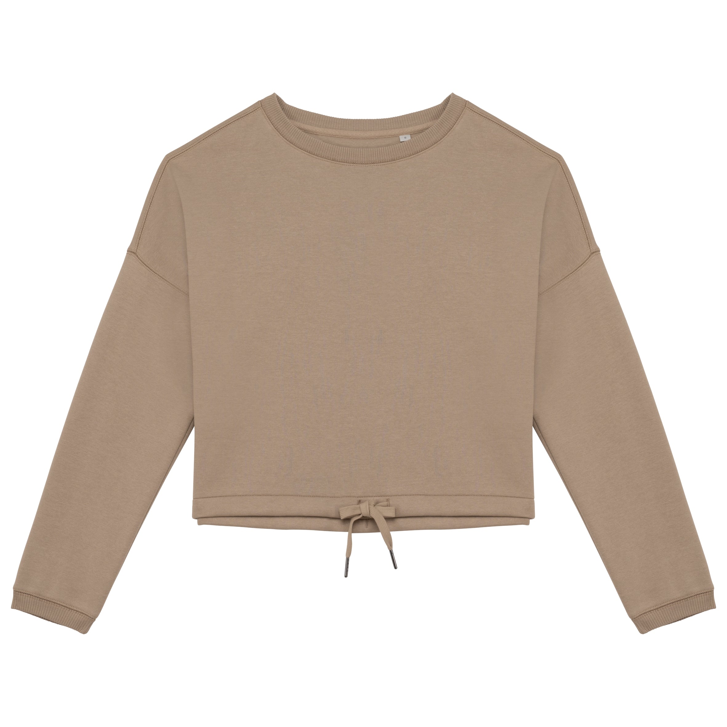 Ecologische cropped damessweater met ronde hals