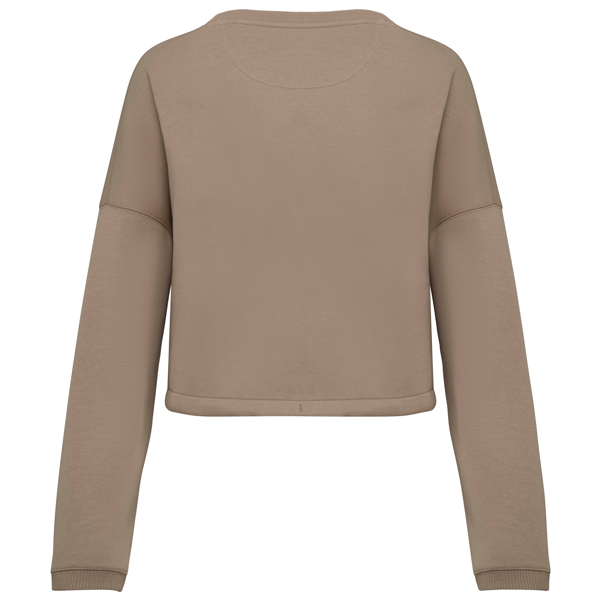 Ecologische cropped damessweater met ronde hals