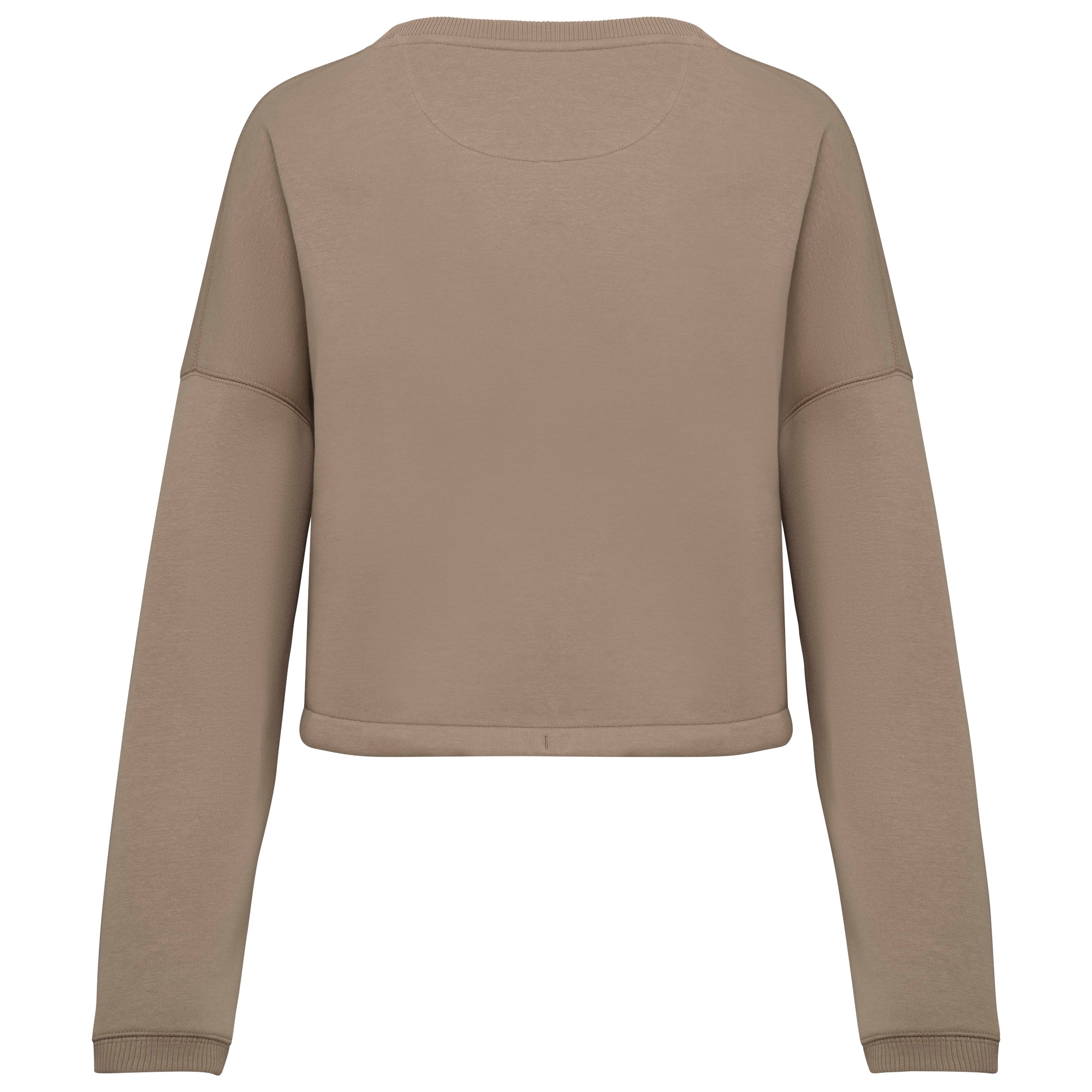 Ecologische cropped damessweater met ronde hals
