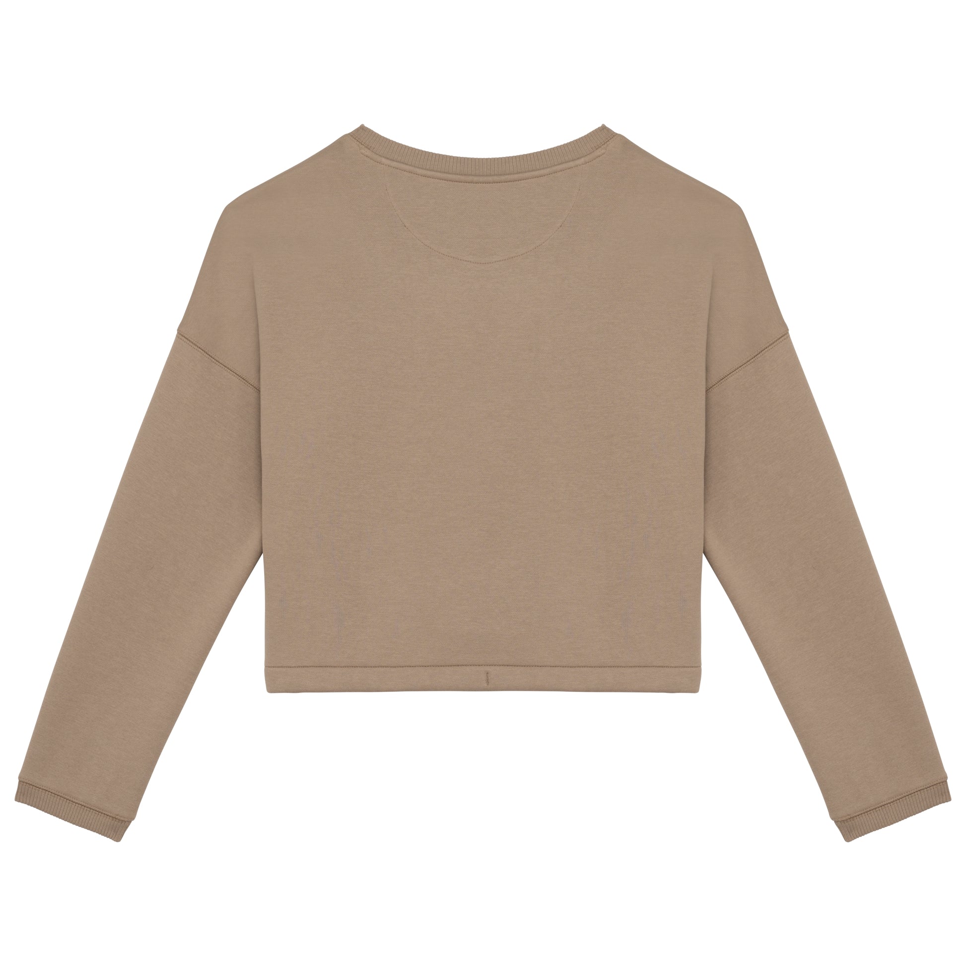 Ecologische cropped damessweater met ronde hals