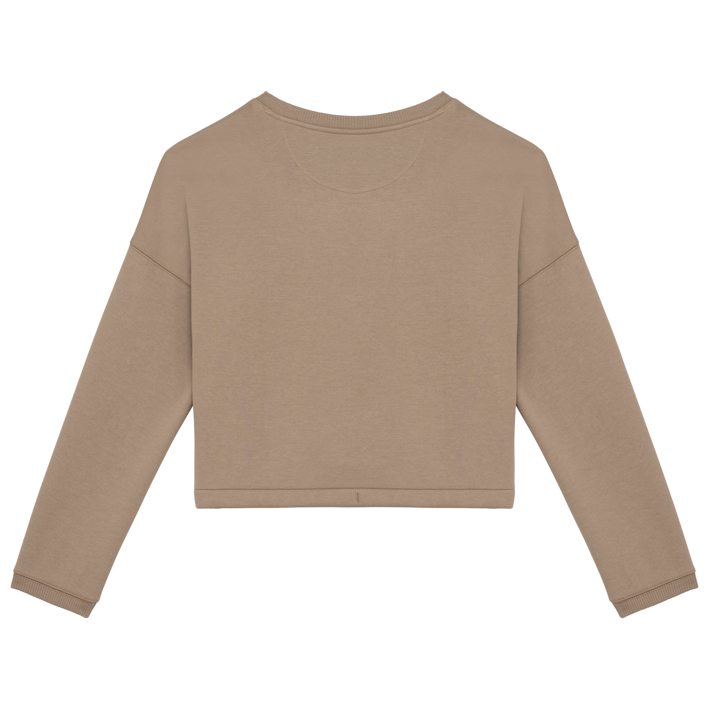 Ecologische cropped damessweater met ronde hals