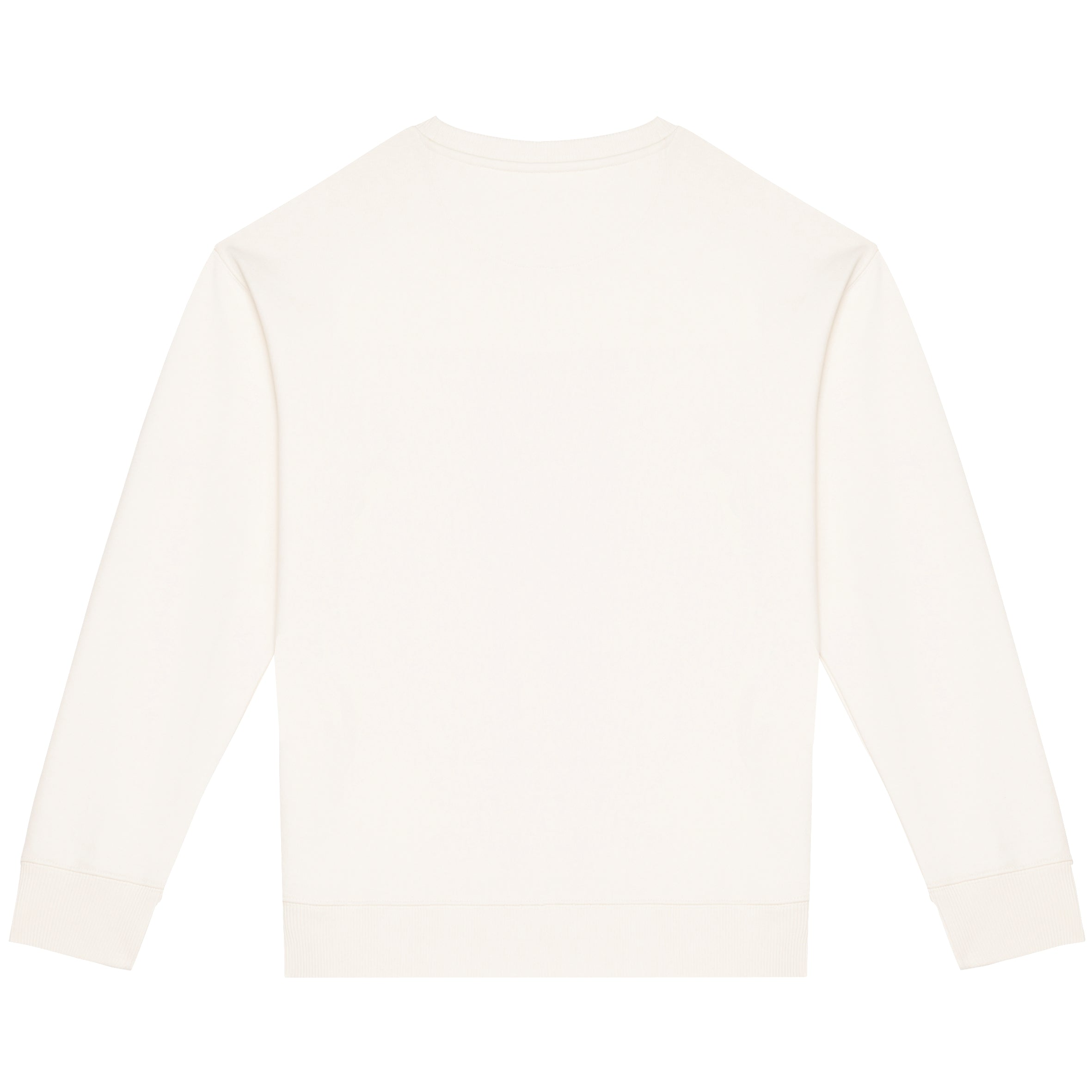 Ecologische sweater met ronde hals en afhangende mouwen French Terry