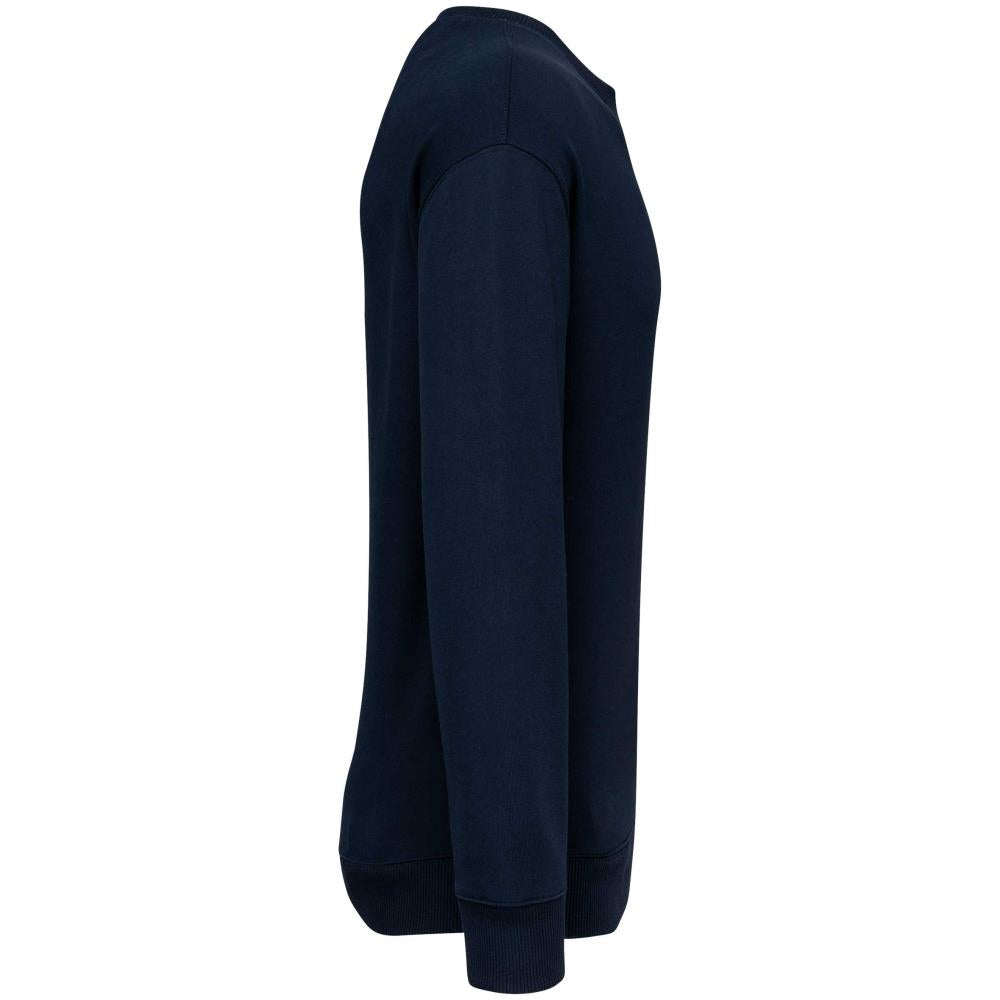 Ecologische sweater met ronde hals en afhangende mouwen French Terry