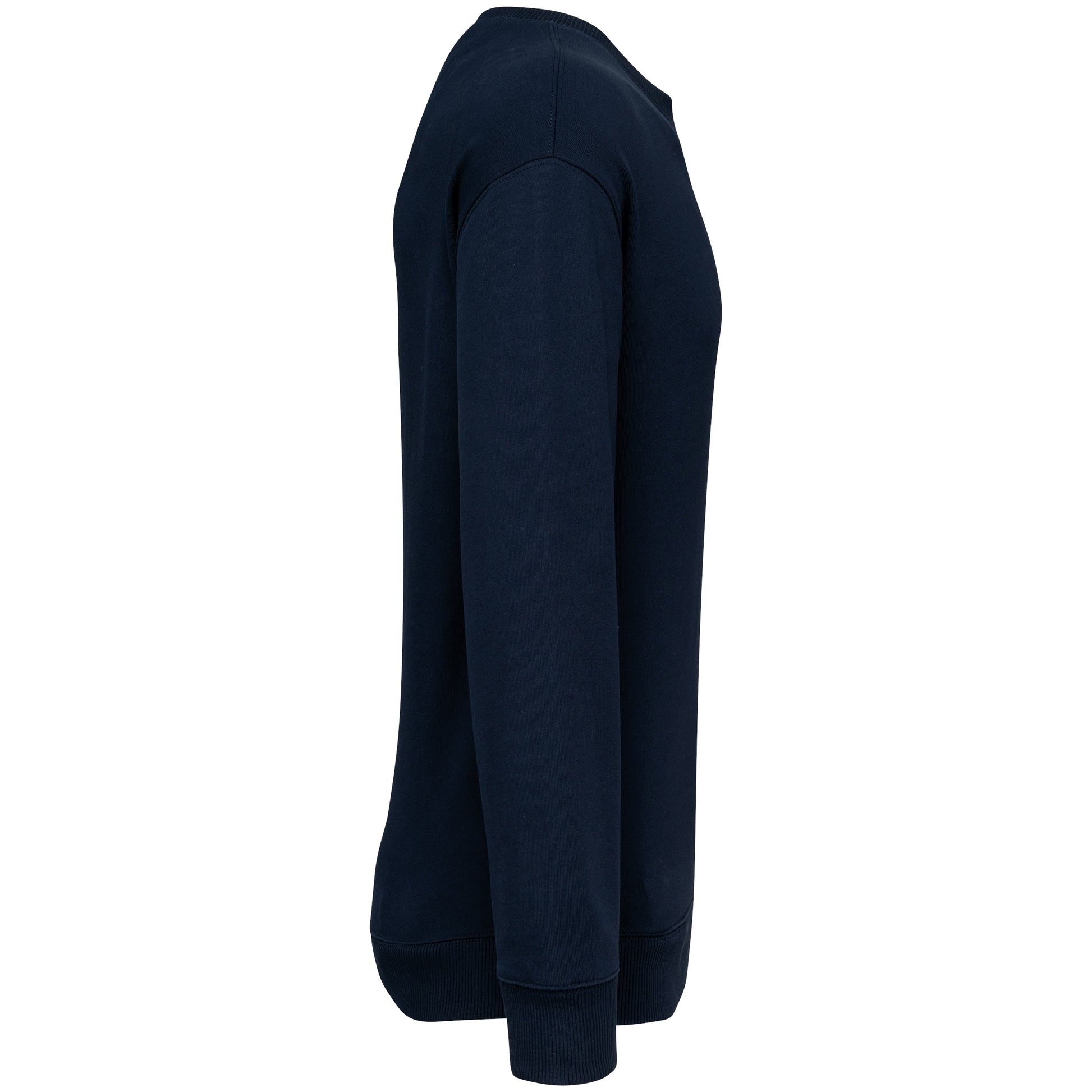 Ecologische sweater met ronde hals en afhangende mouwen French Terry