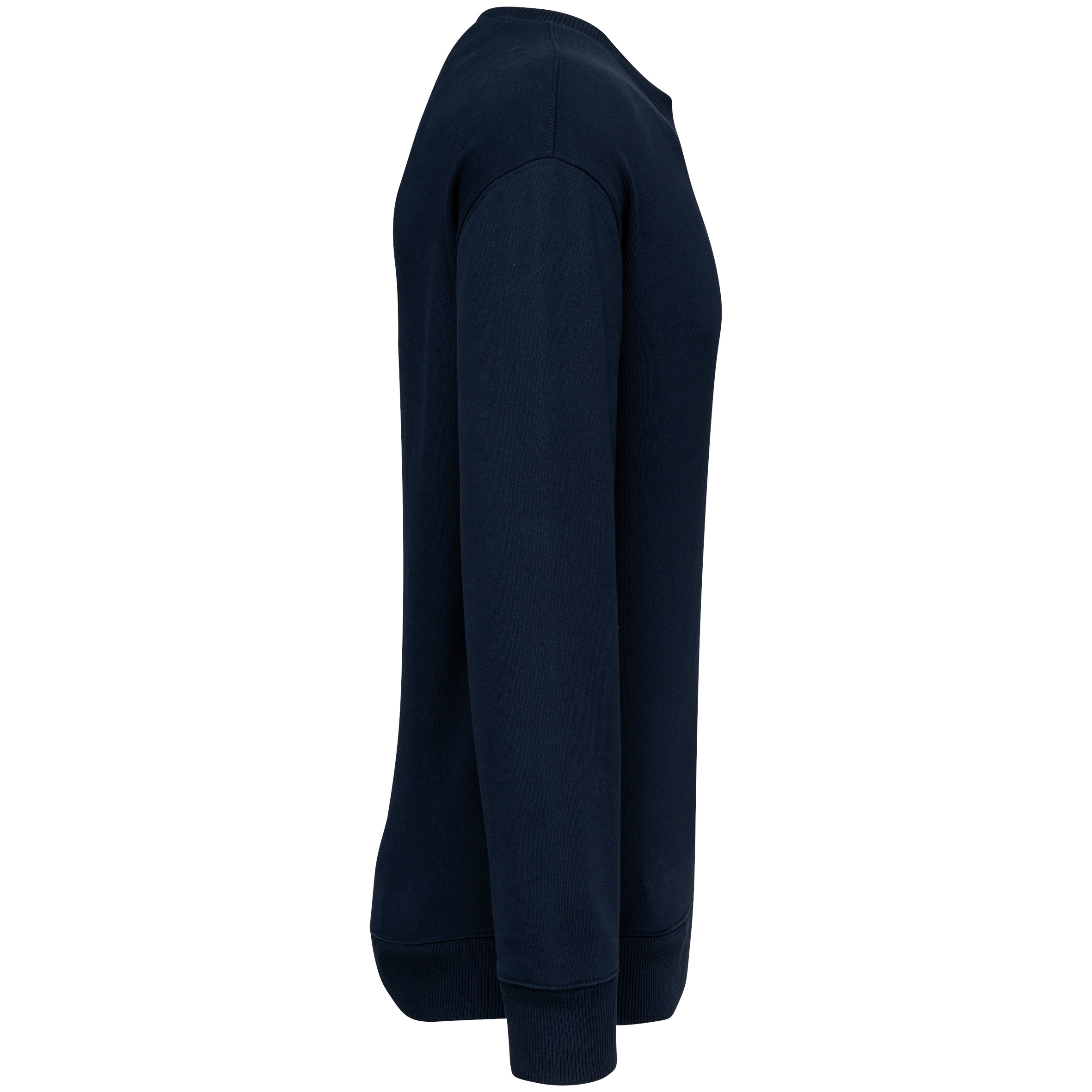 Ecologische sweater met ronde hals en afhangende mouwen French Terry