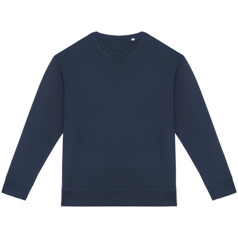 Ecologische sweater met ronde hals en afhangende mouwen French Terry