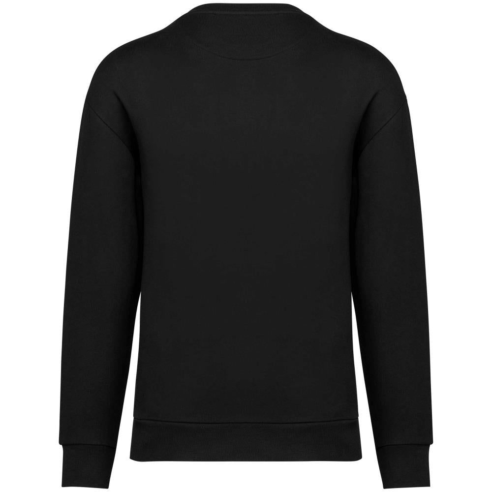 Ecologische ronde hals sweater met  afhangende mouwen in geborsteld fleece
