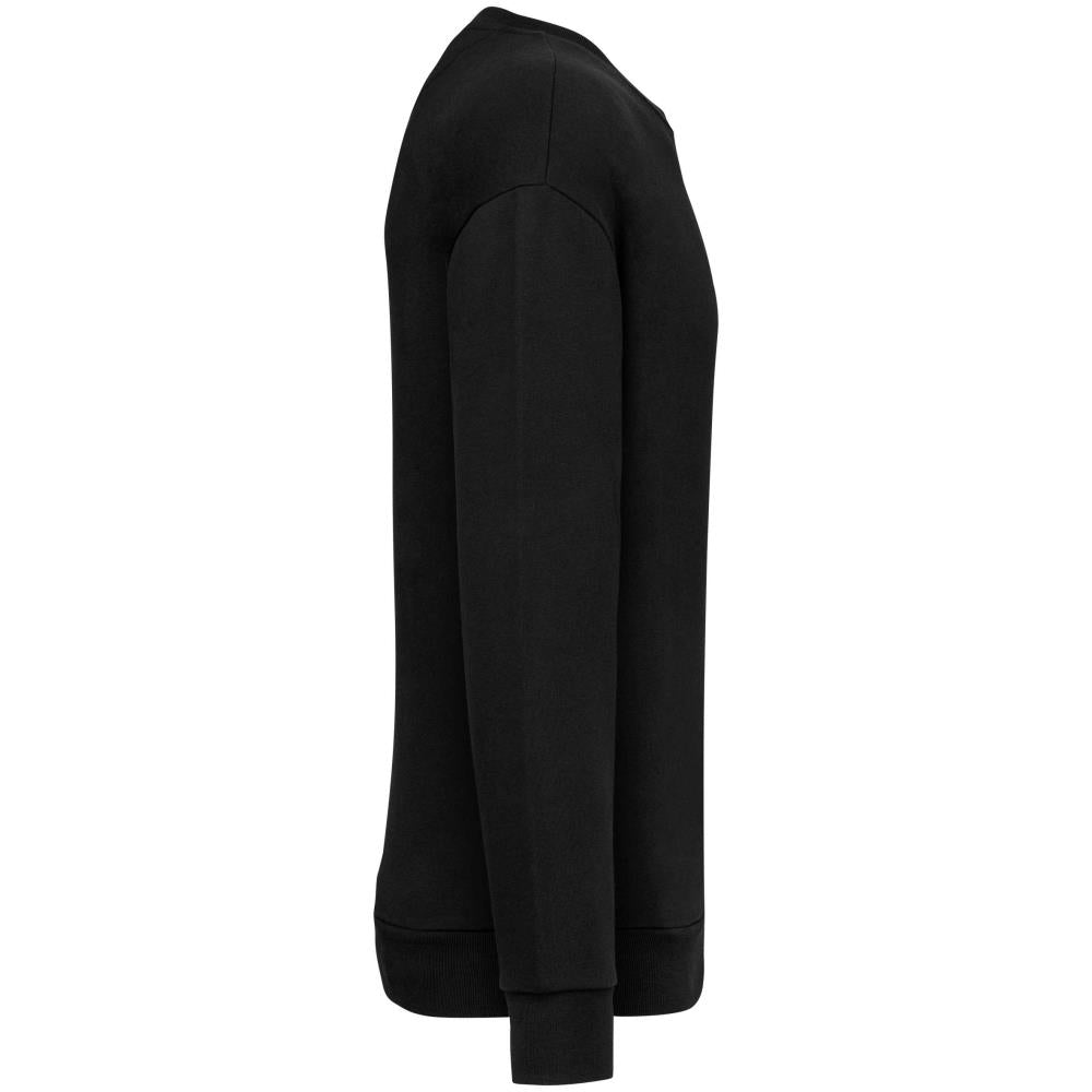 Ecologische ronde hals sweater met  afhangende mouwen in geborsteld fleece