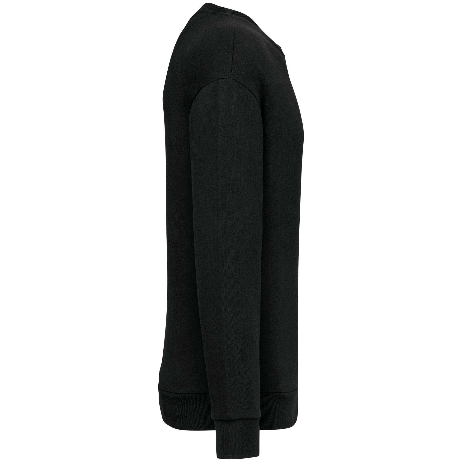 Ecologische ronde hals sweater met  afhangende mouwen in geborsteld fleece