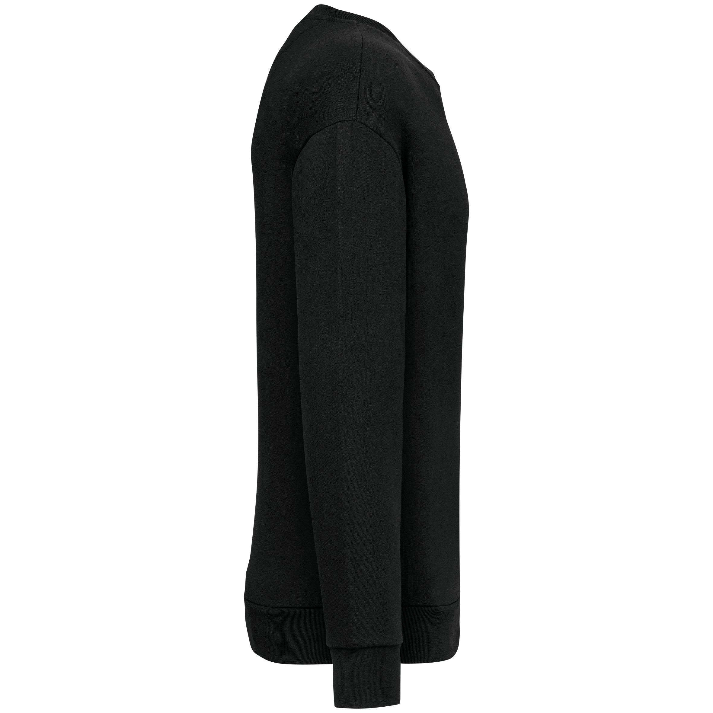 Ecologische ronde hals sweater met  afhangende mouwen in geborsteld fleece