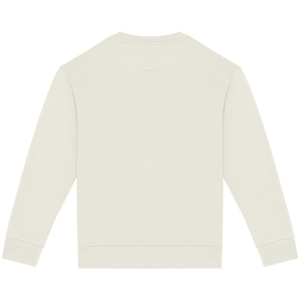 Ecologische ronde hals sweater met  afhangende mouwen in geborsteld fleece