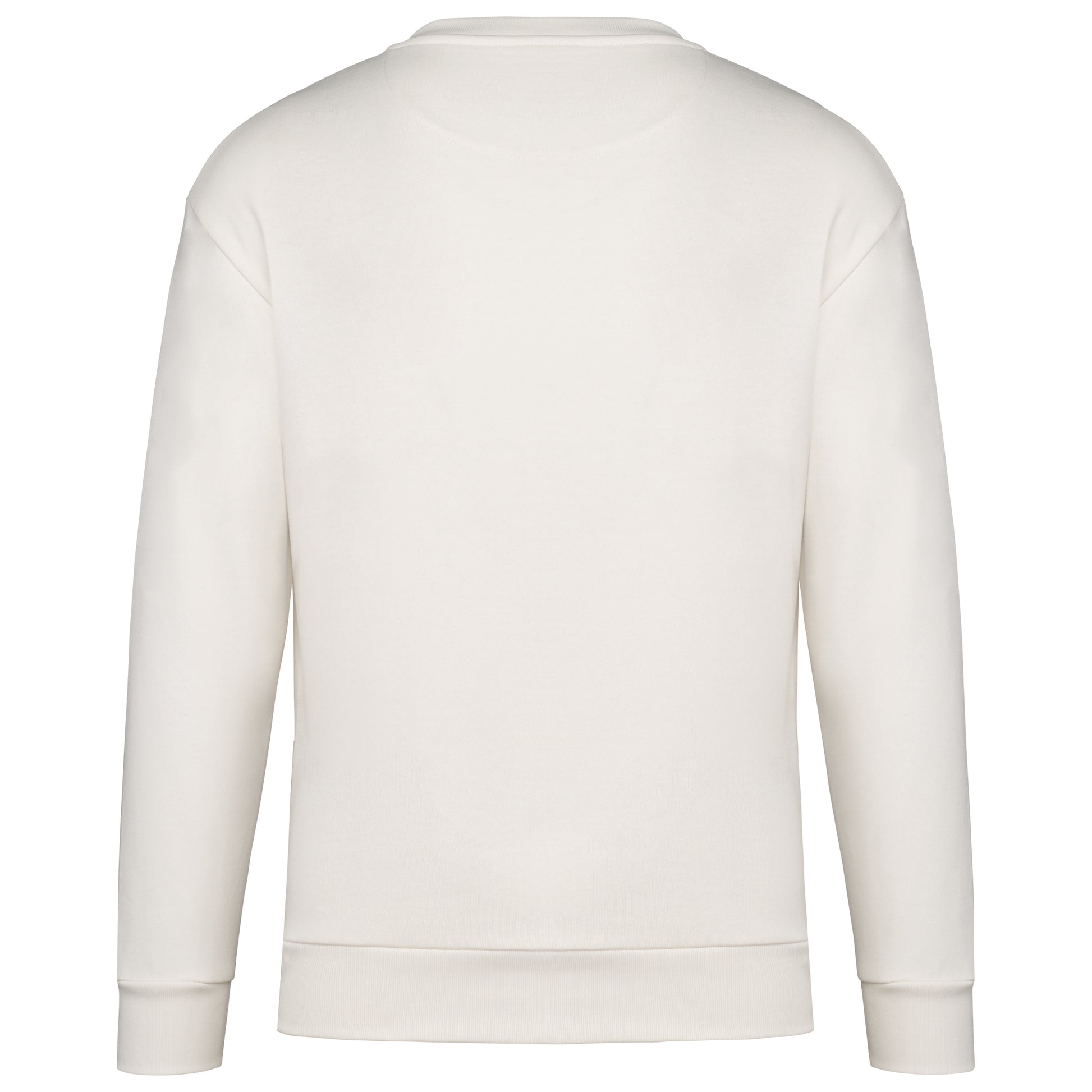 Ecologische ronde hals sweater met  afhangende mouwen in geborsteld fleece