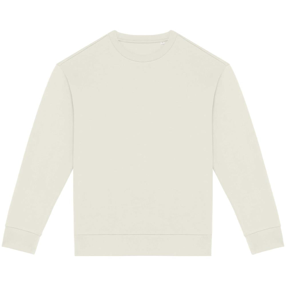 Ecologische ronde hals sweater met  afhangende mouwen in geborsteld fleece