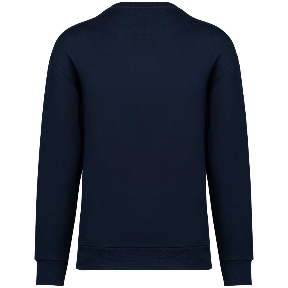 Ecologische ronde hals sweater met  afhangende mouwen in geborsteld fleece