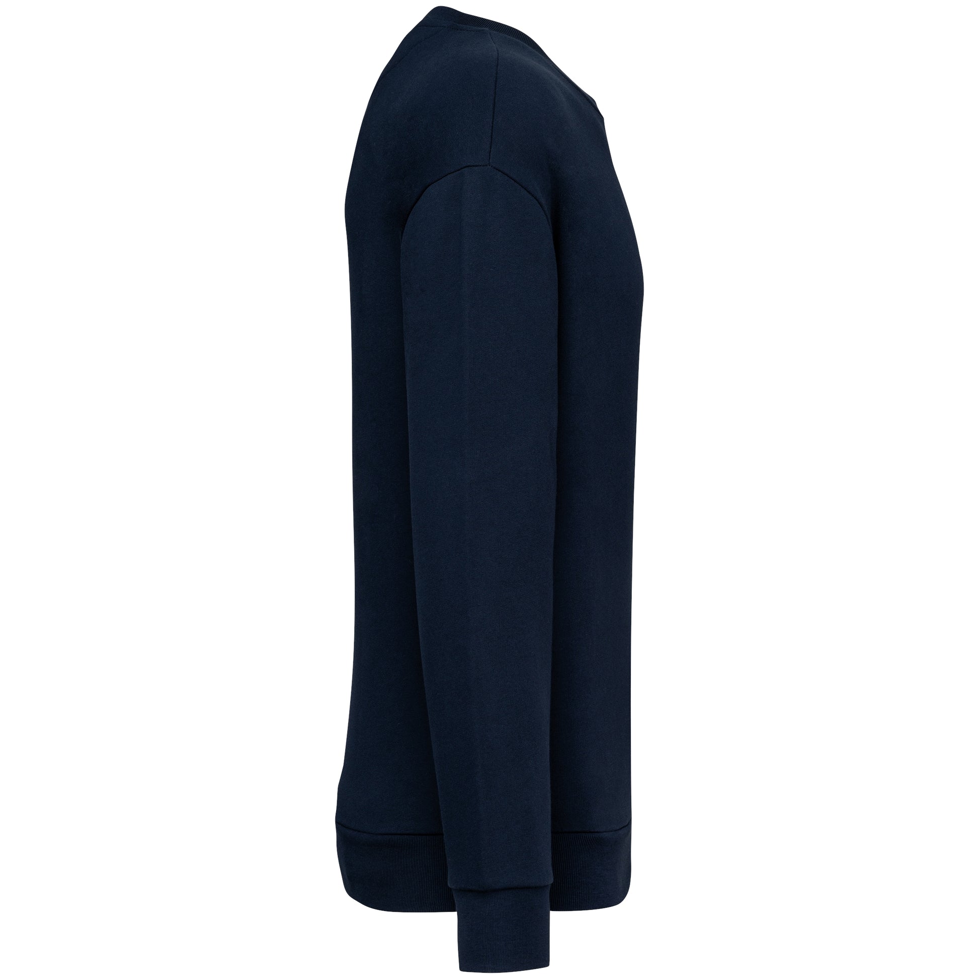 Ecologische ronde hals sweater met  afhangende mouwen in geborsteld fleece