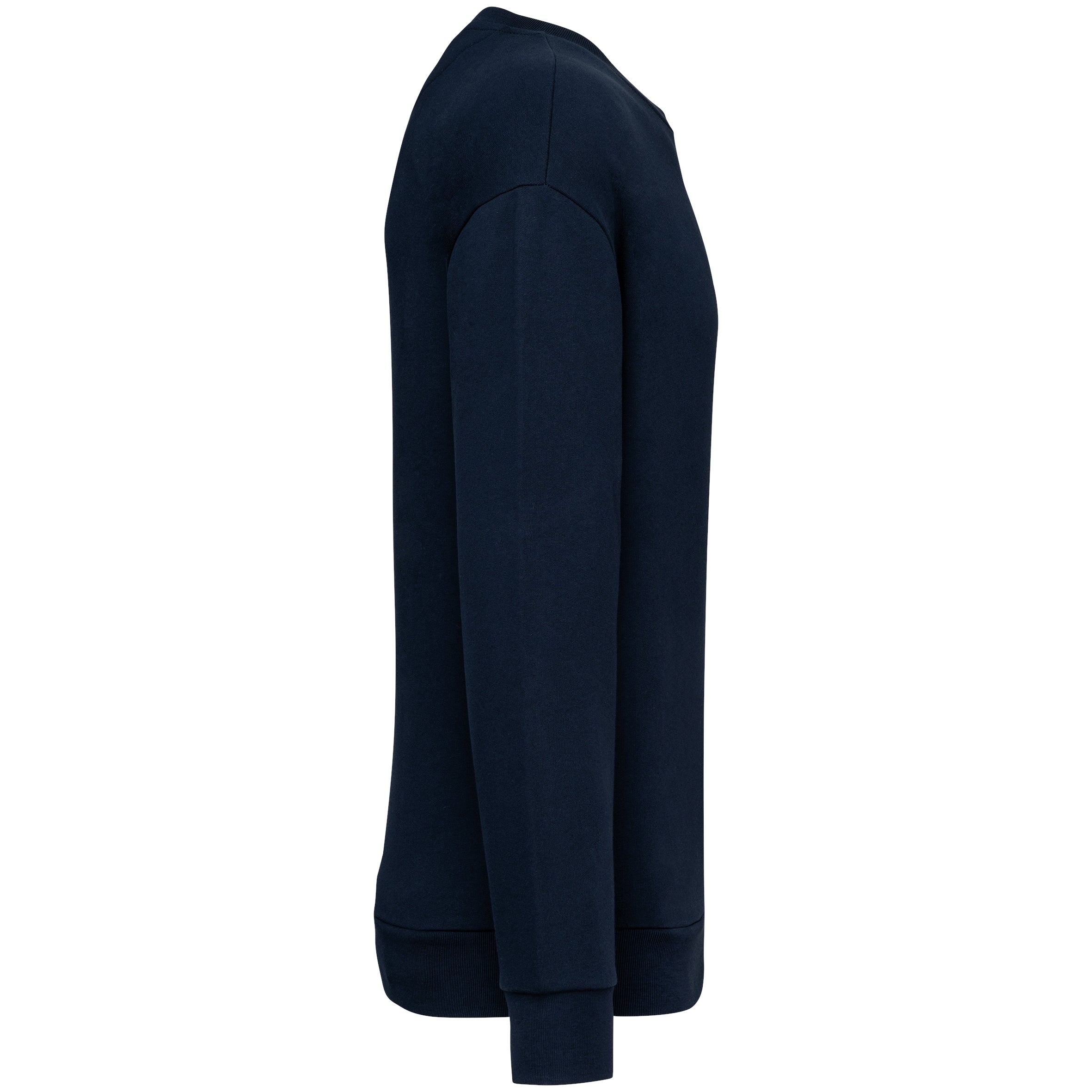 Ecologische ronde hals sweater met  afhangende mouwen in geborsteld fleece