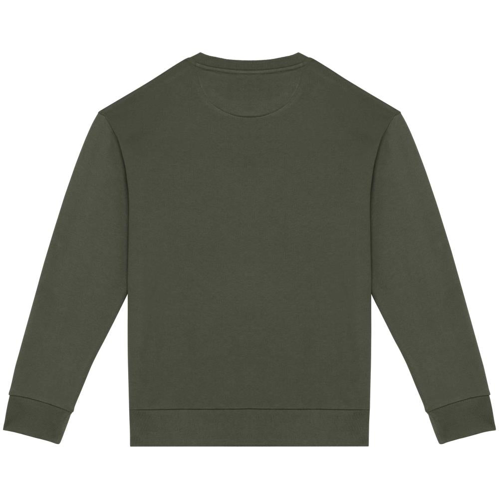 Ecologische ronde hals sweater met  afhangende mouwen in geborsteld fleece