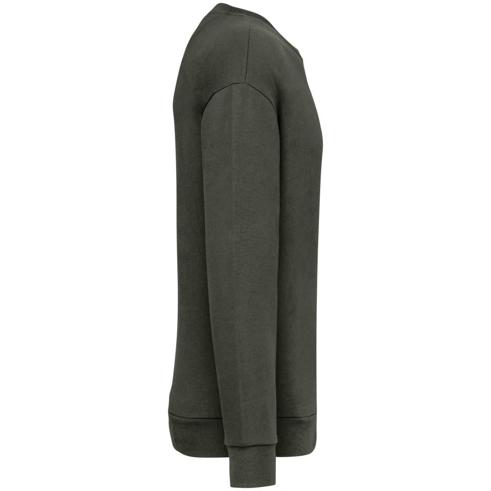 Ecologische ronde hals sweater met  afhangende mouwen in geborsteld fleece