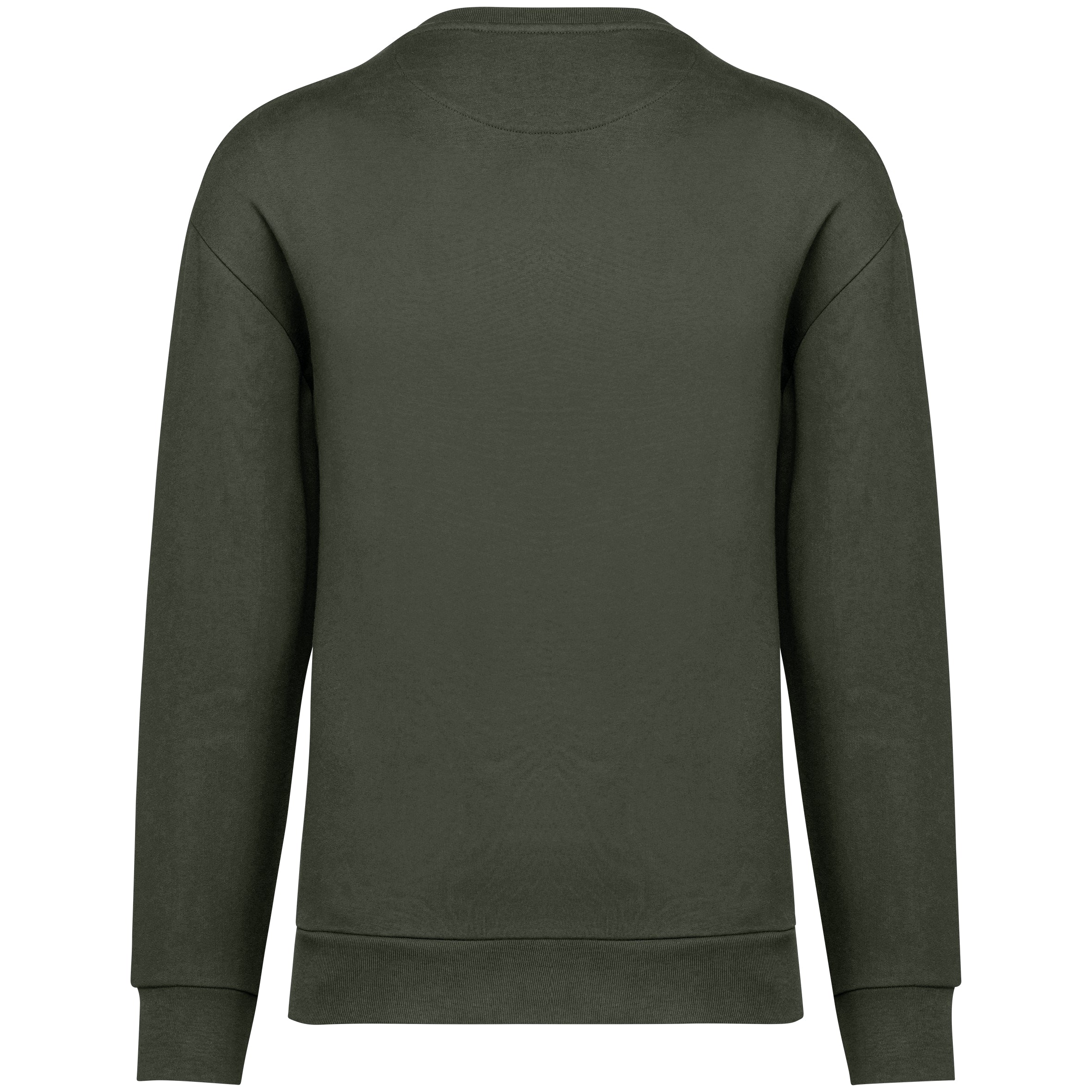 Ecologische ronde hals sweater met  afhangende mouwen in geborsteld fleece