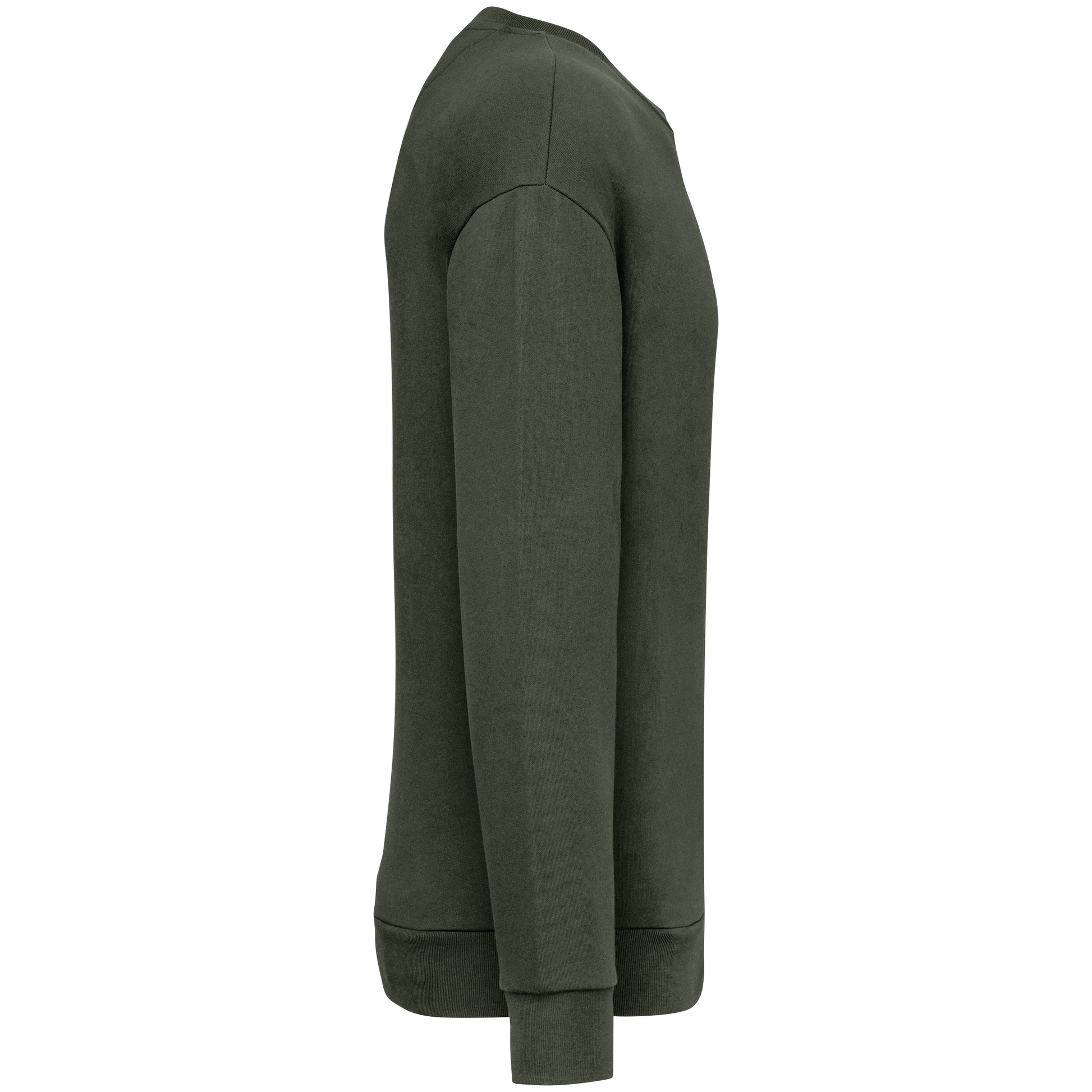 Ecologische ronde hals sweater met  afhangende mouwen in geborsteld fleece
