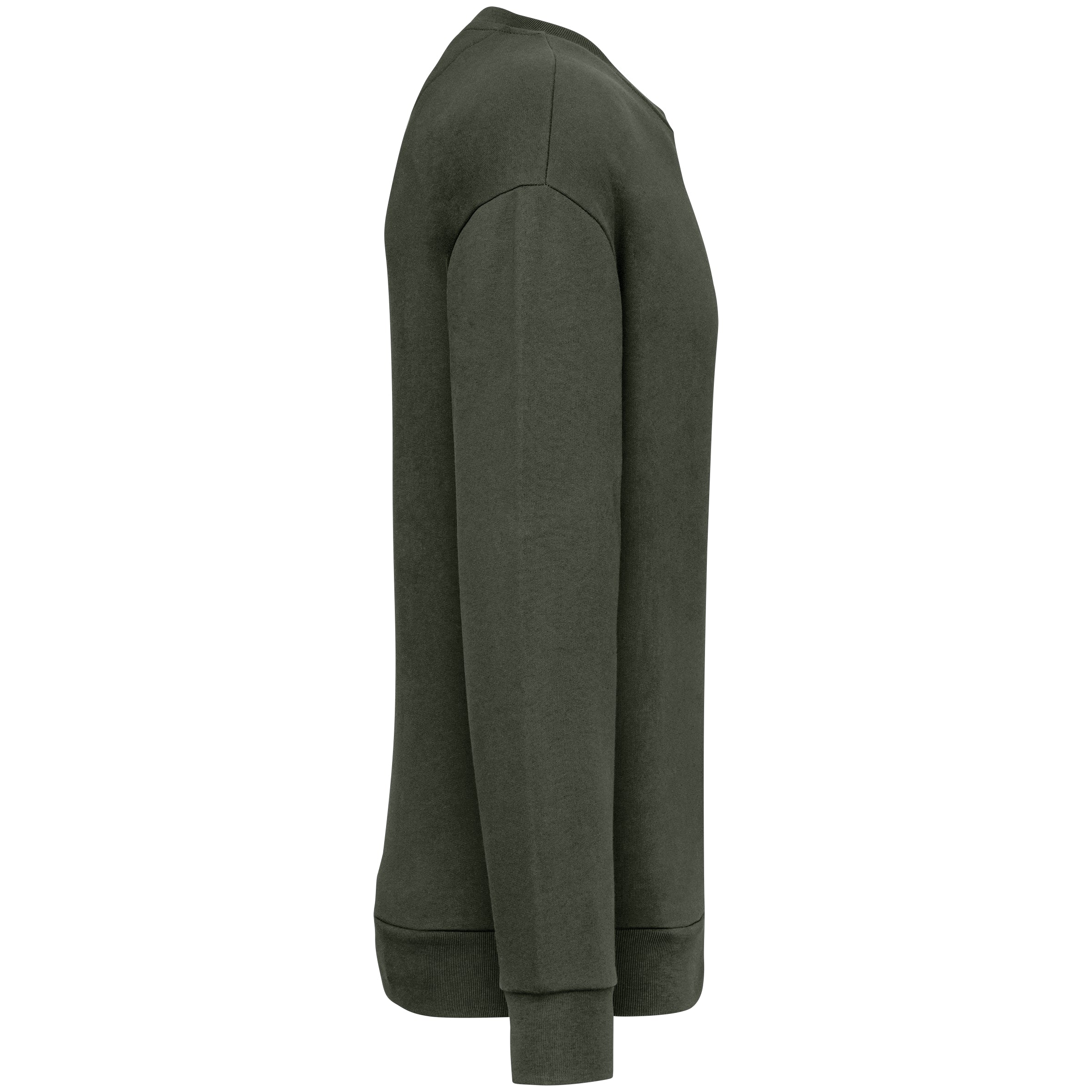 Ecologische ronde hals sweater met  afhangende mouwen in geborsteld fleece
