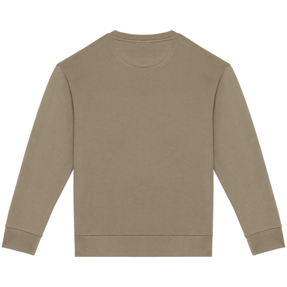 Ecologische ronde hals sweater met  afhangende mouwen in geborsteld fleece